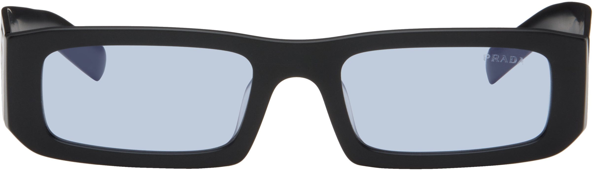 PRADA のブラックスクエアサングラス Prada Eyewear: ブラック スクエアサングラス | SSENSE 日本