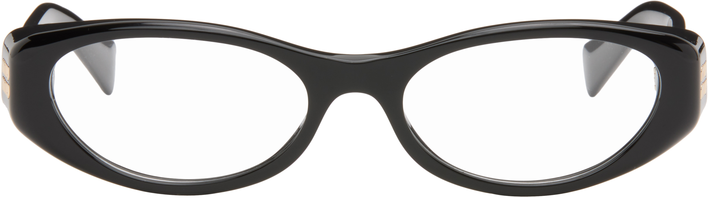 Miu Miu Eyewear: Black Oval Glasses | SSENSE
