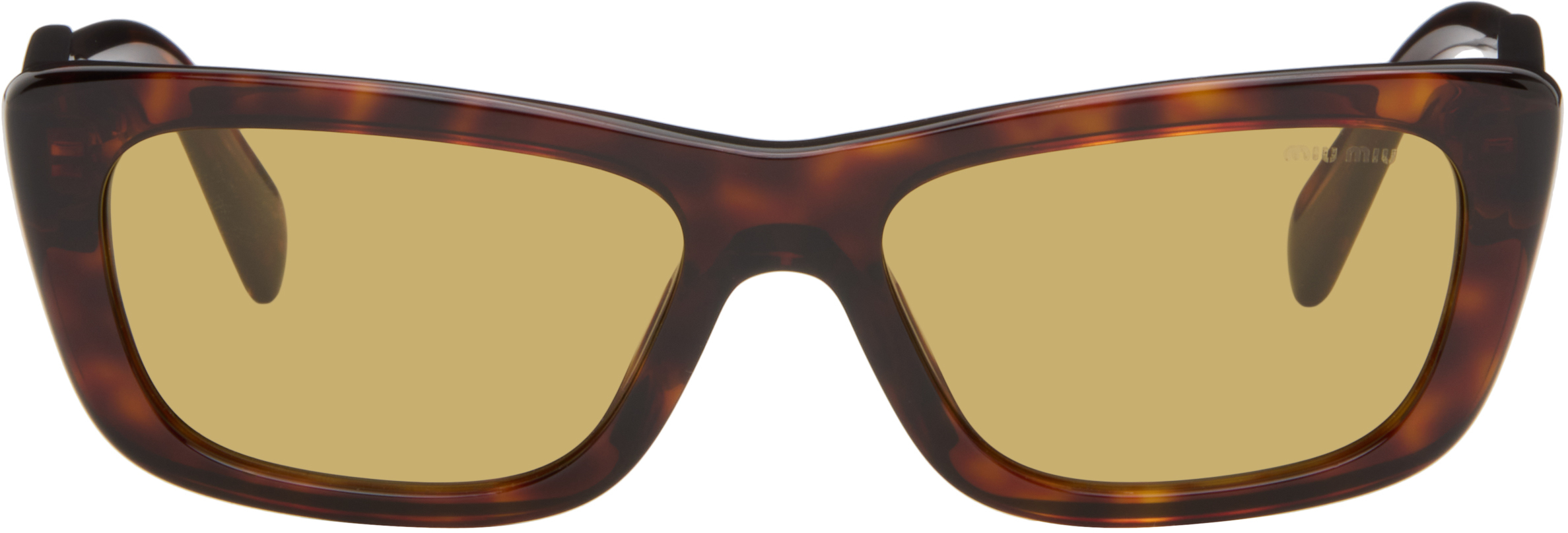 Miu Miu Eyewear: ブラウン キャットアイサングラス | SSENSE 日本