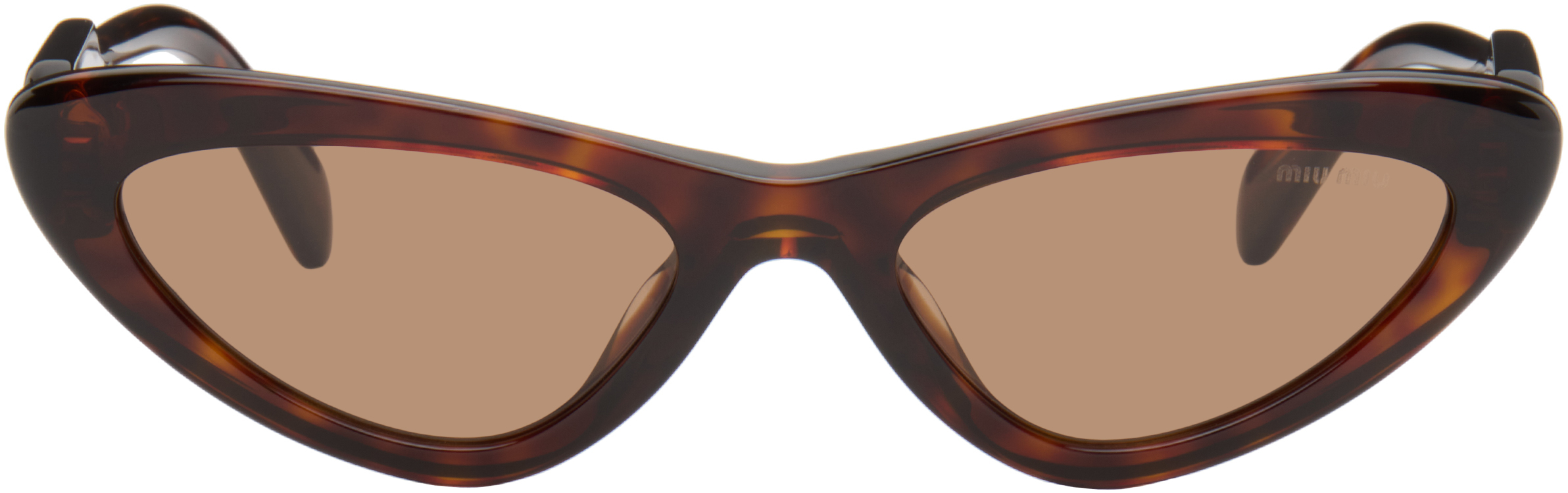 Miu Miu Eyewear: ブラウン 'Miu Miu Eyewear Collection' サングラス