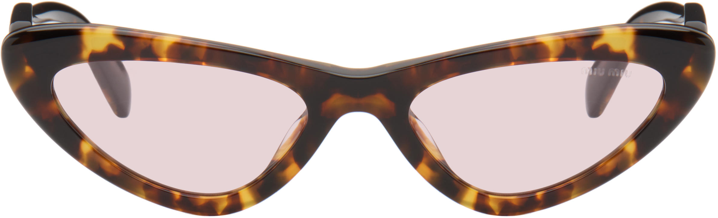 Miu Miu Eyewear: ブラウン キャットアイサングラス | SSENSE 日本