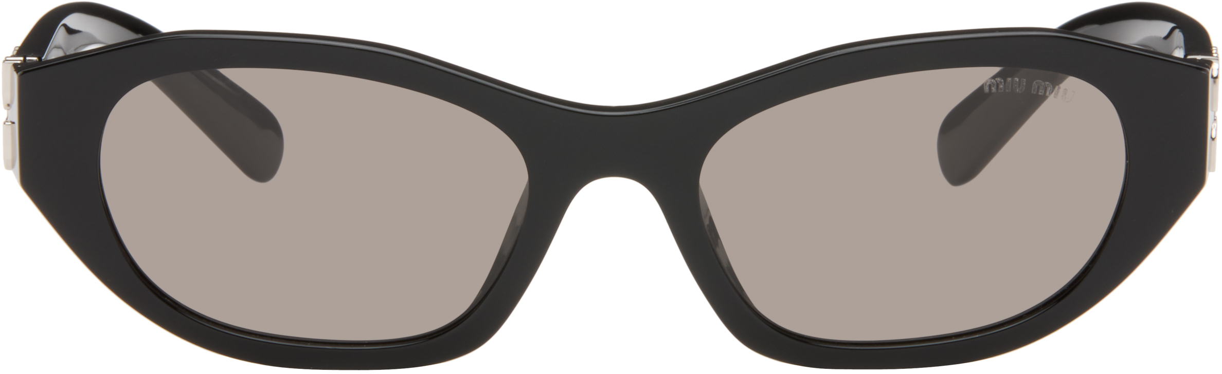 Miu Miu Eyewear: ブラック スクエアサングラス | SSENSE 日本