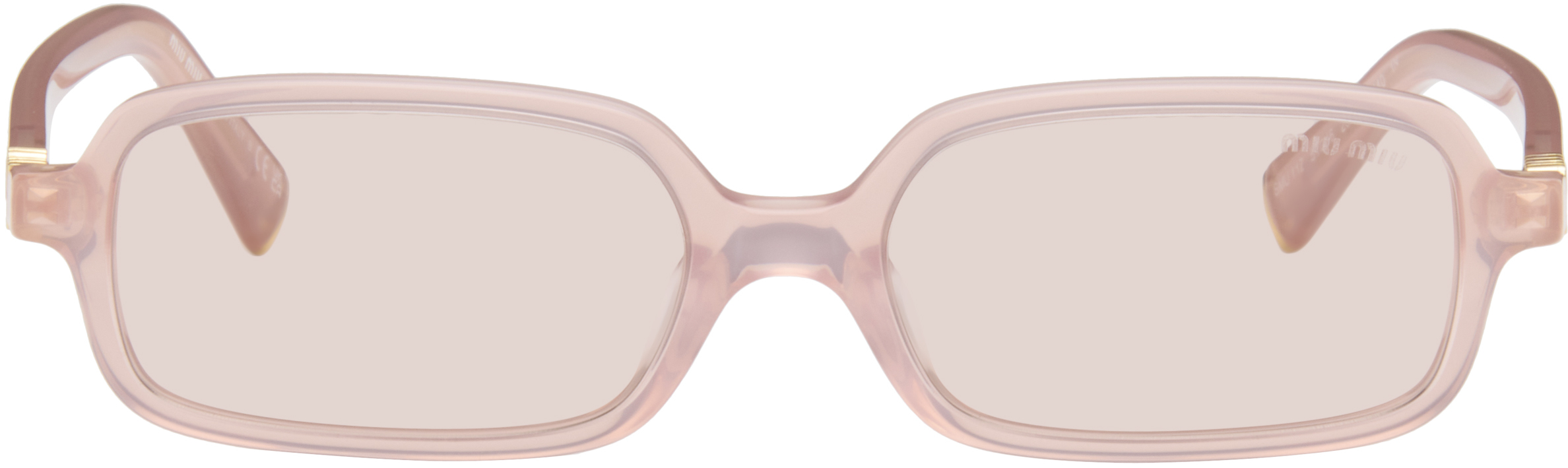 Miu Miu Transparent Pink-Tinted Oversized Sunglasses Miu Miu MU 06ZS 13T1P1 Noisette Transparent Sunglasses for  main image 2