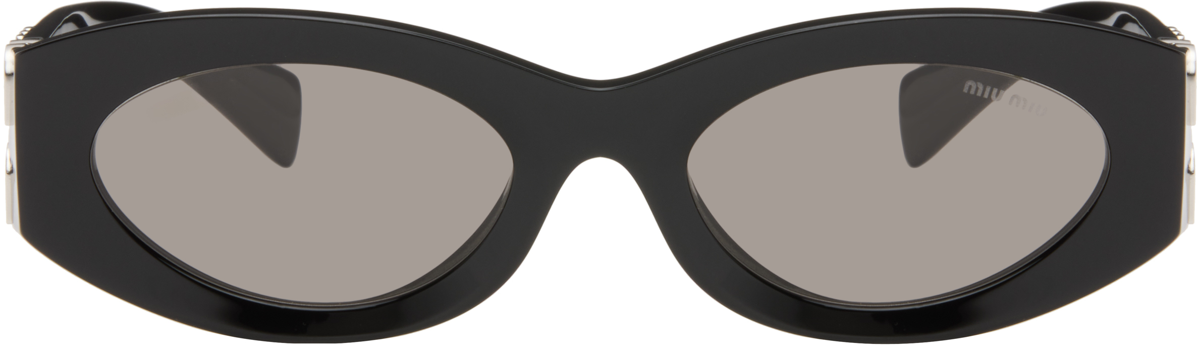 Miu Miu Eyewear: Black Miu Glimpse Sunglasses | SSENSE