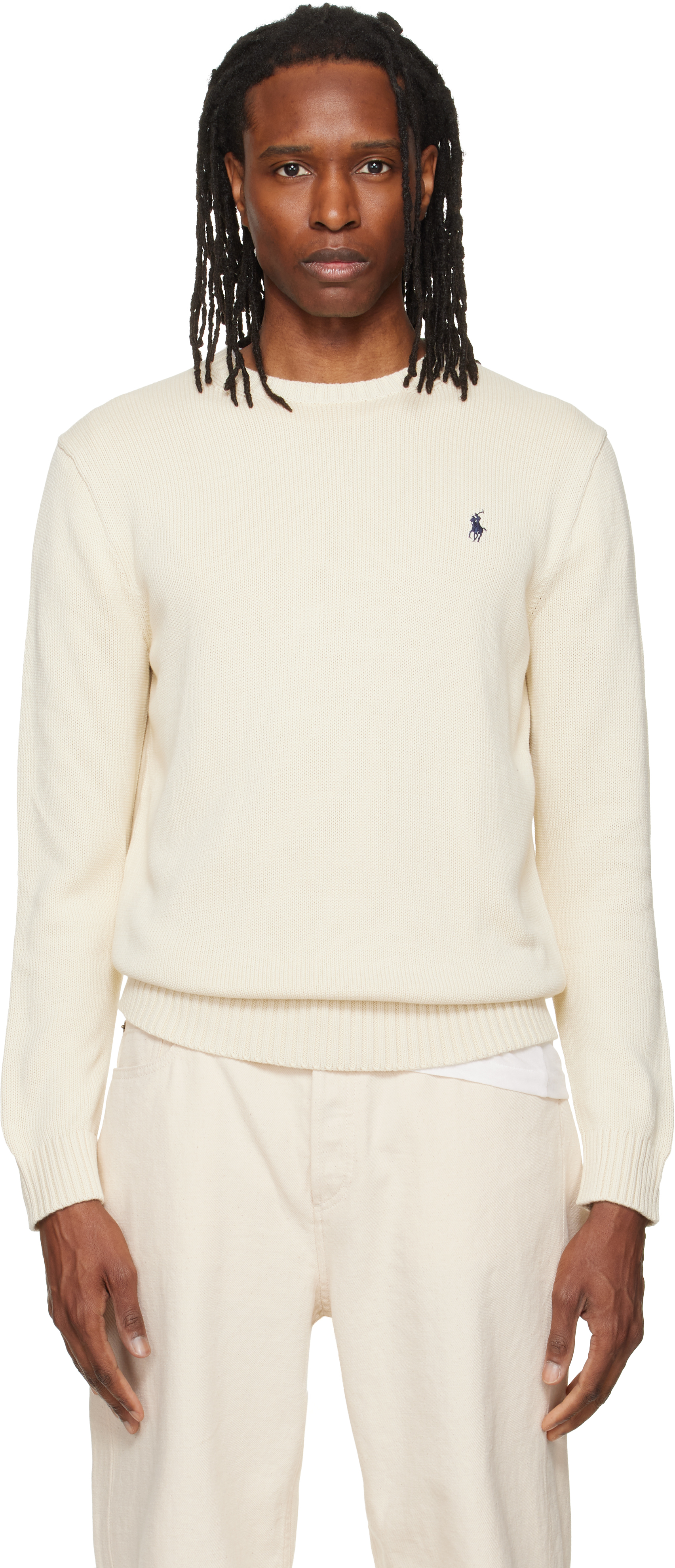 Polo Ralph Lauren: オフホワイト コットン 長袖 セーター | SSENSE 日本