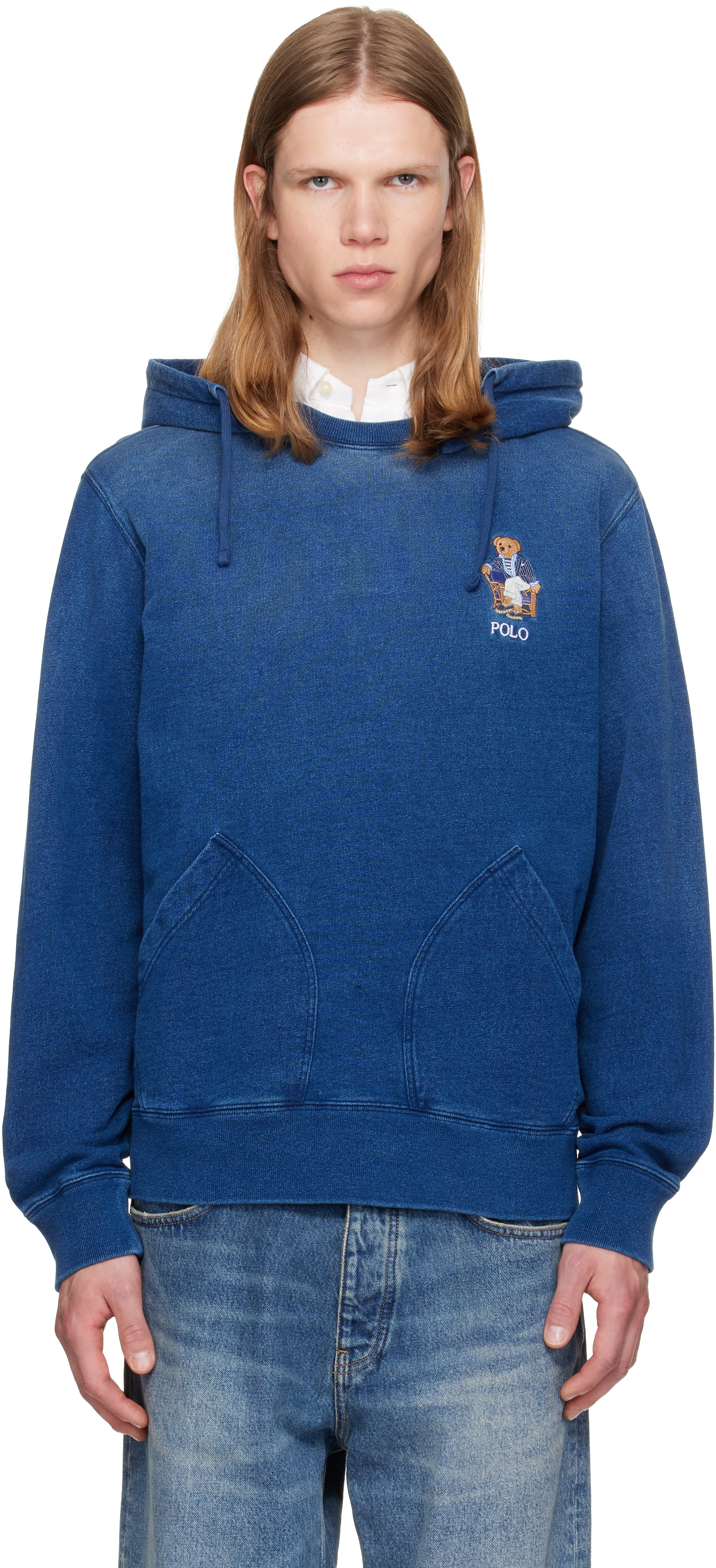Polo Ralph Lauren: インディゴ Polo ベア テリー フーディ | SSENSE 日本