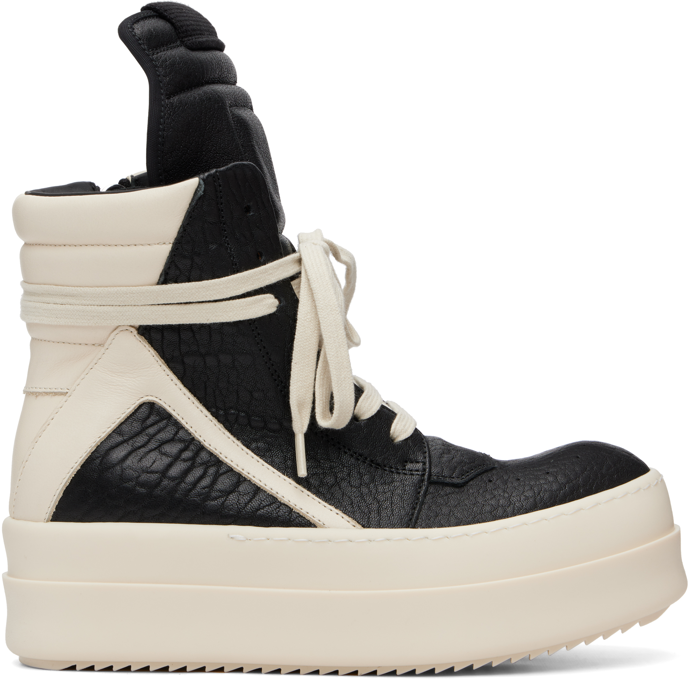 靴 Rick Owens Black Temple Mega Bumper Rick Owens: Black & Off-White Temple Mega Bumper Geobasket