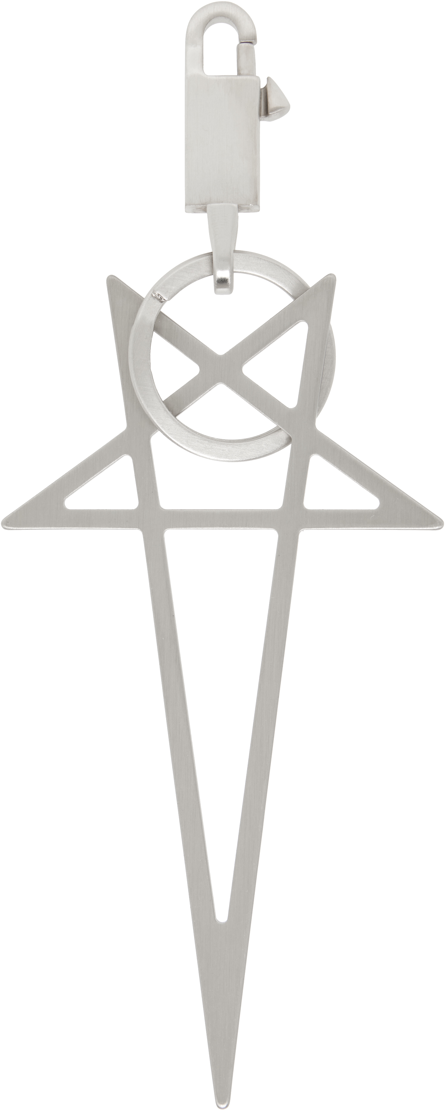 Y*i様 Rick Owens Pentagram キーホルダー Rick Owens: Silver Big Pentagram Keychain | SSENSE