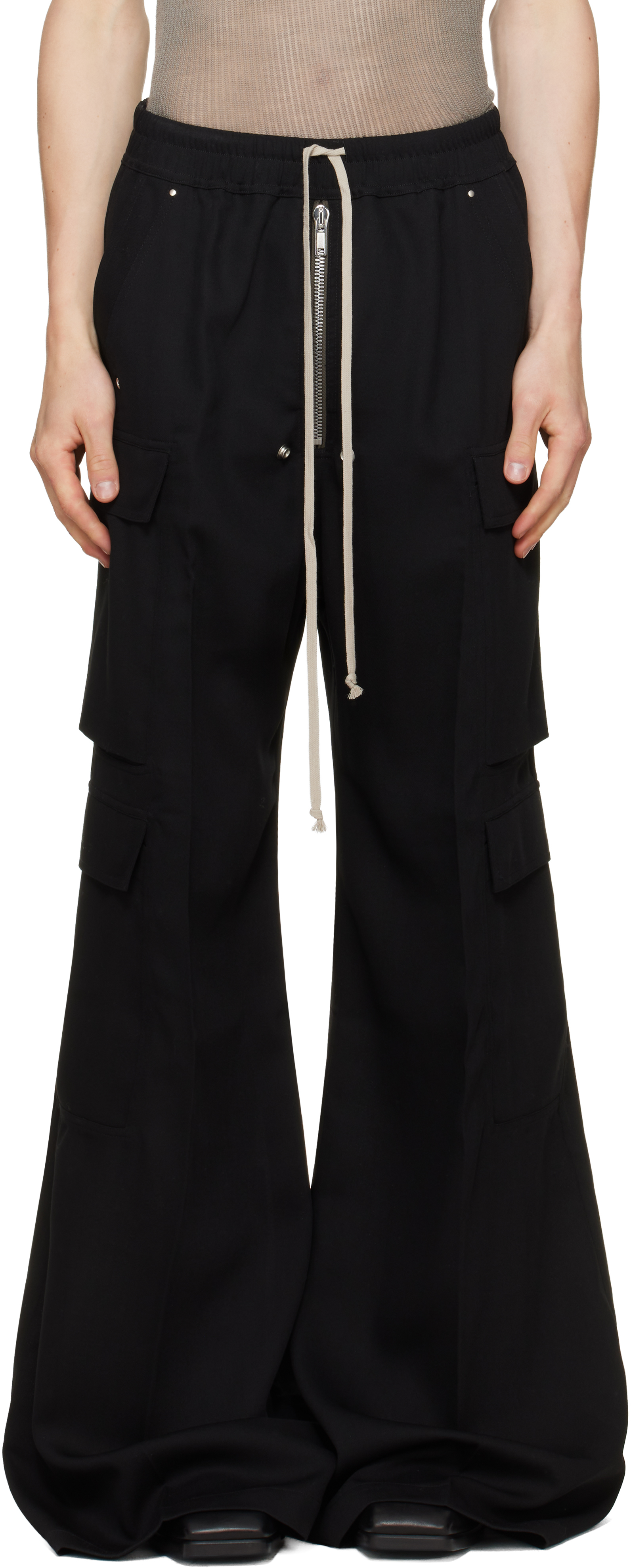 Rick Owens: Black Tower Cargobelas Cargo Pants | SSENSE Canada