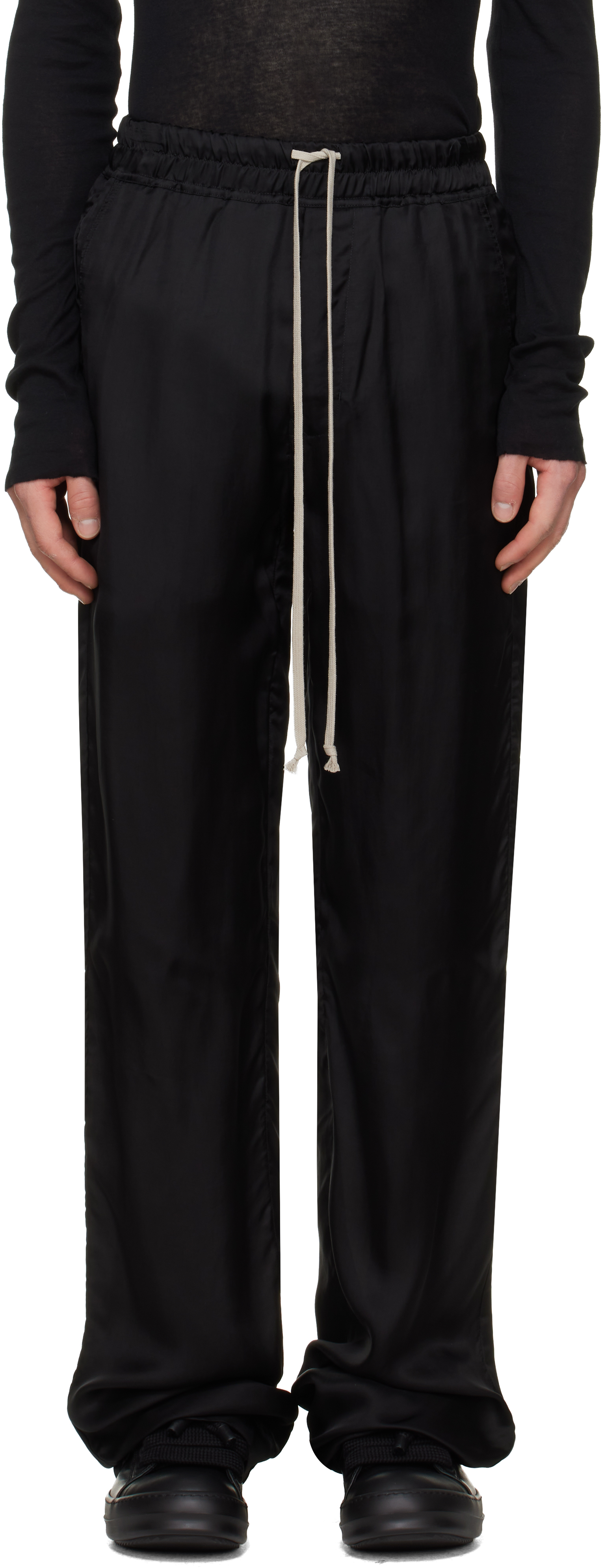 Rick Owens: ブラック Tower Dietrich ドローストリング パンツ