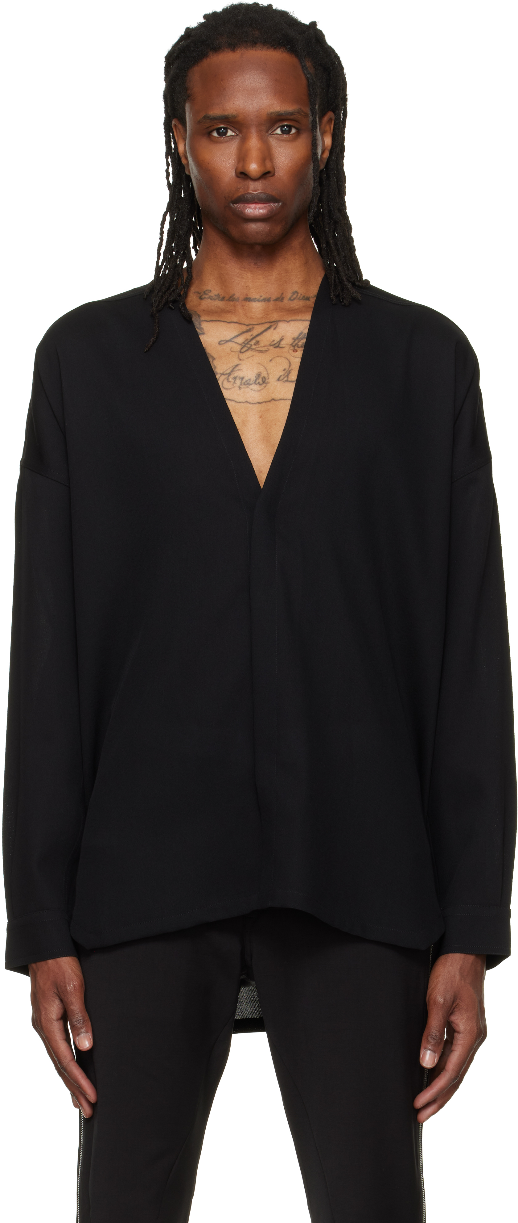 Rick Owens: Black Tower Lido Larry Shirt | SSENSE