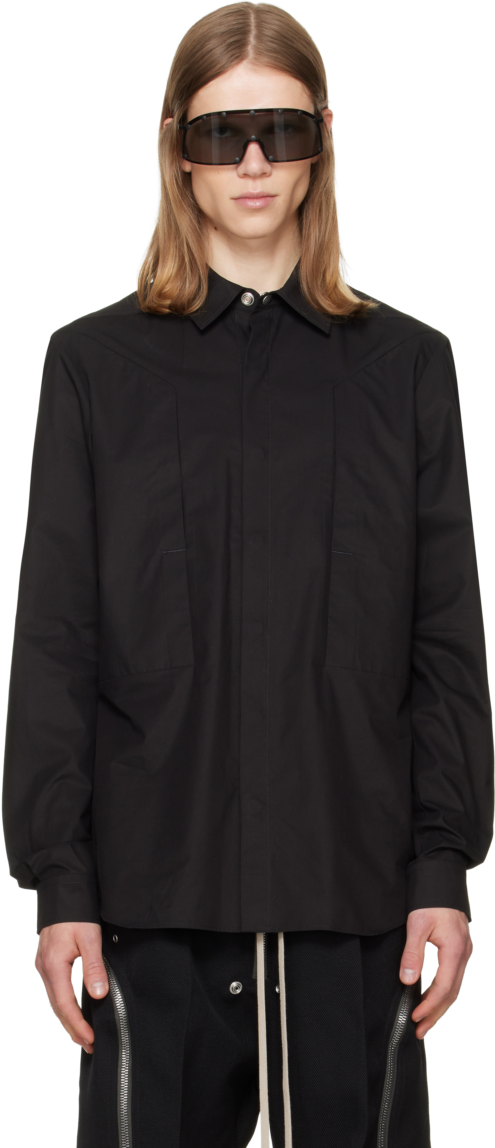 Rick Owens: Black Tower Fogpocket Overshirt | SSENSE Canada