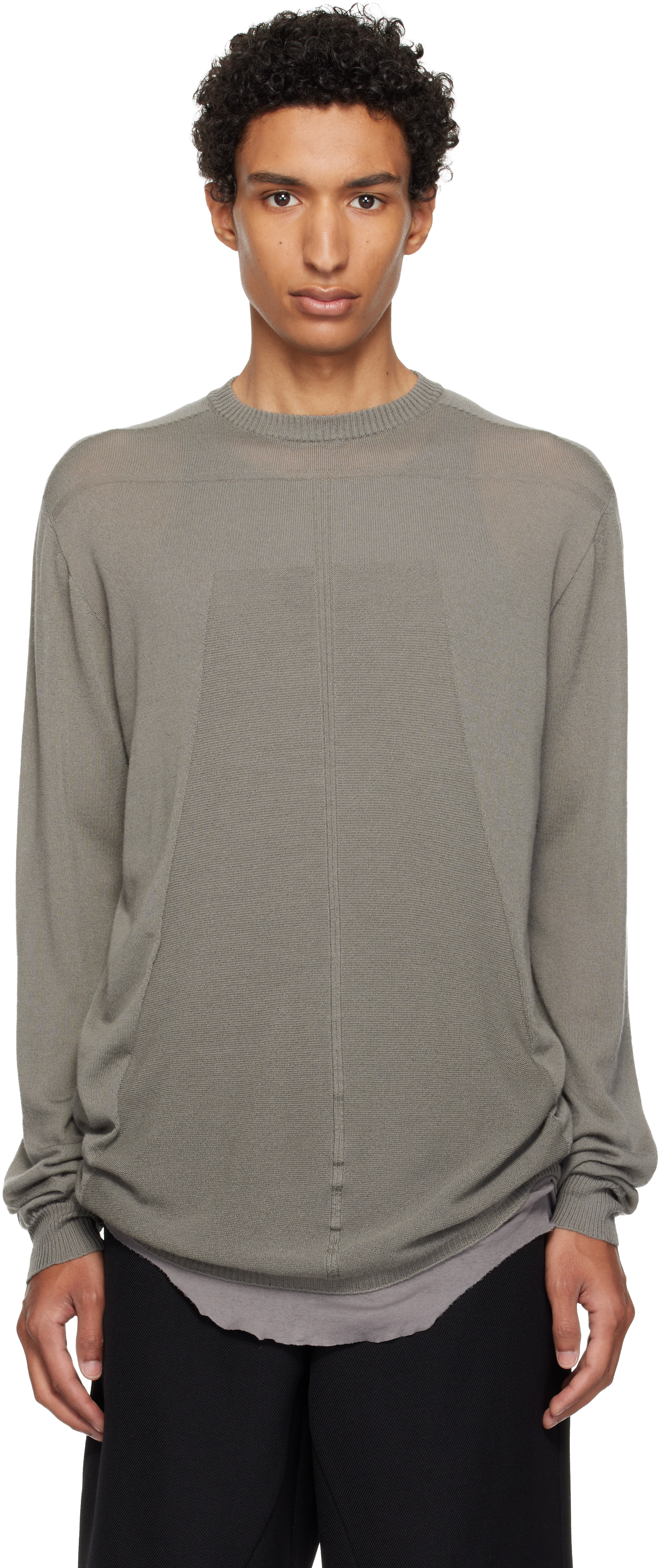 Rick Owens: Taupe Tower Oversized Level Sweater | SSENSE