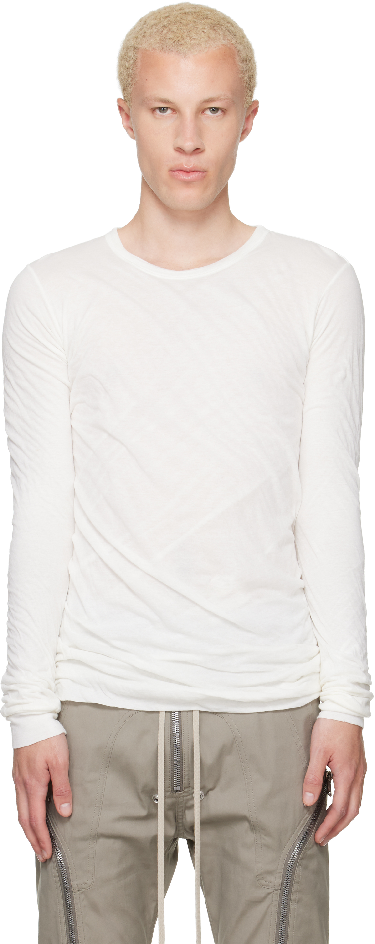Rick Owens: Off-White Tower Double LS T-shirt | SSENSE UK