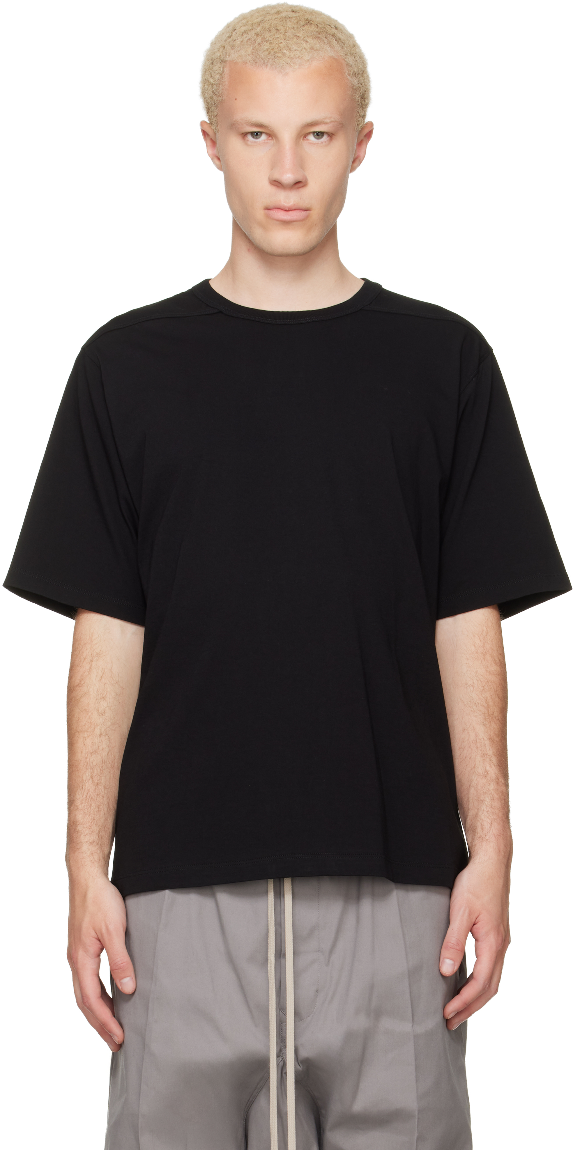 Rick Owens: ブラック Tower Brad Tシャツ | SSENSE 日本
