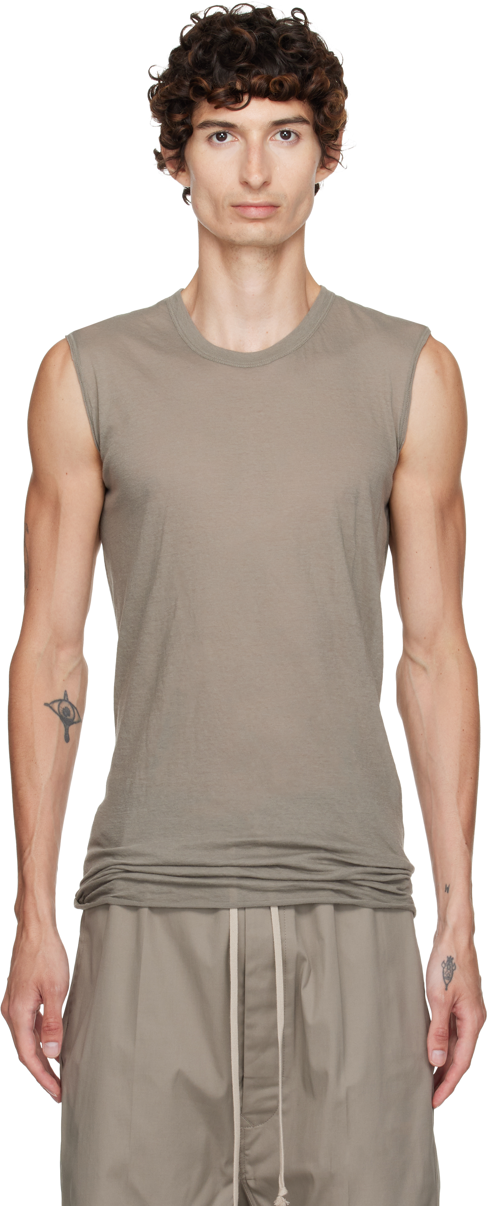 Rick Owens: トープ Tower Basic SL タンクトップ | SSENSE 日本