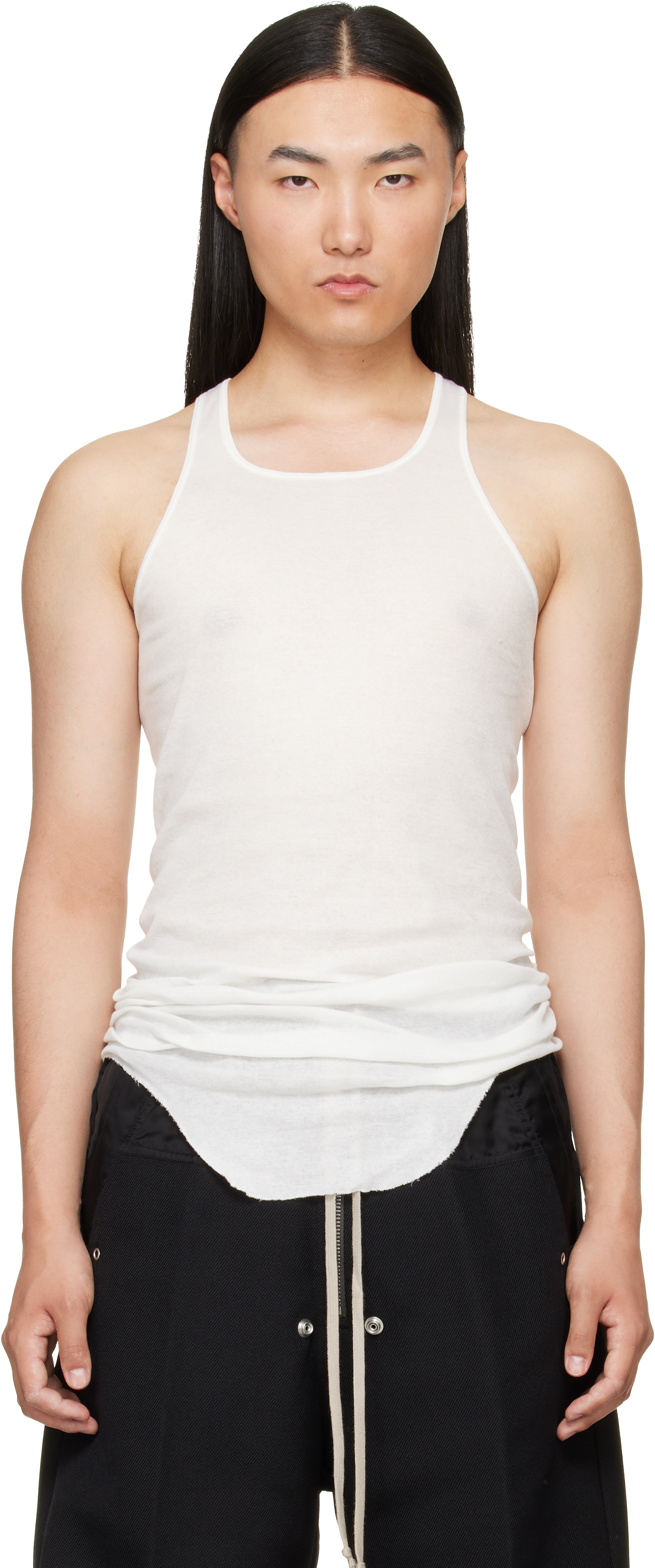 Rick Owens: Off-White Tower Basic Rib Tank Top | SSENSE