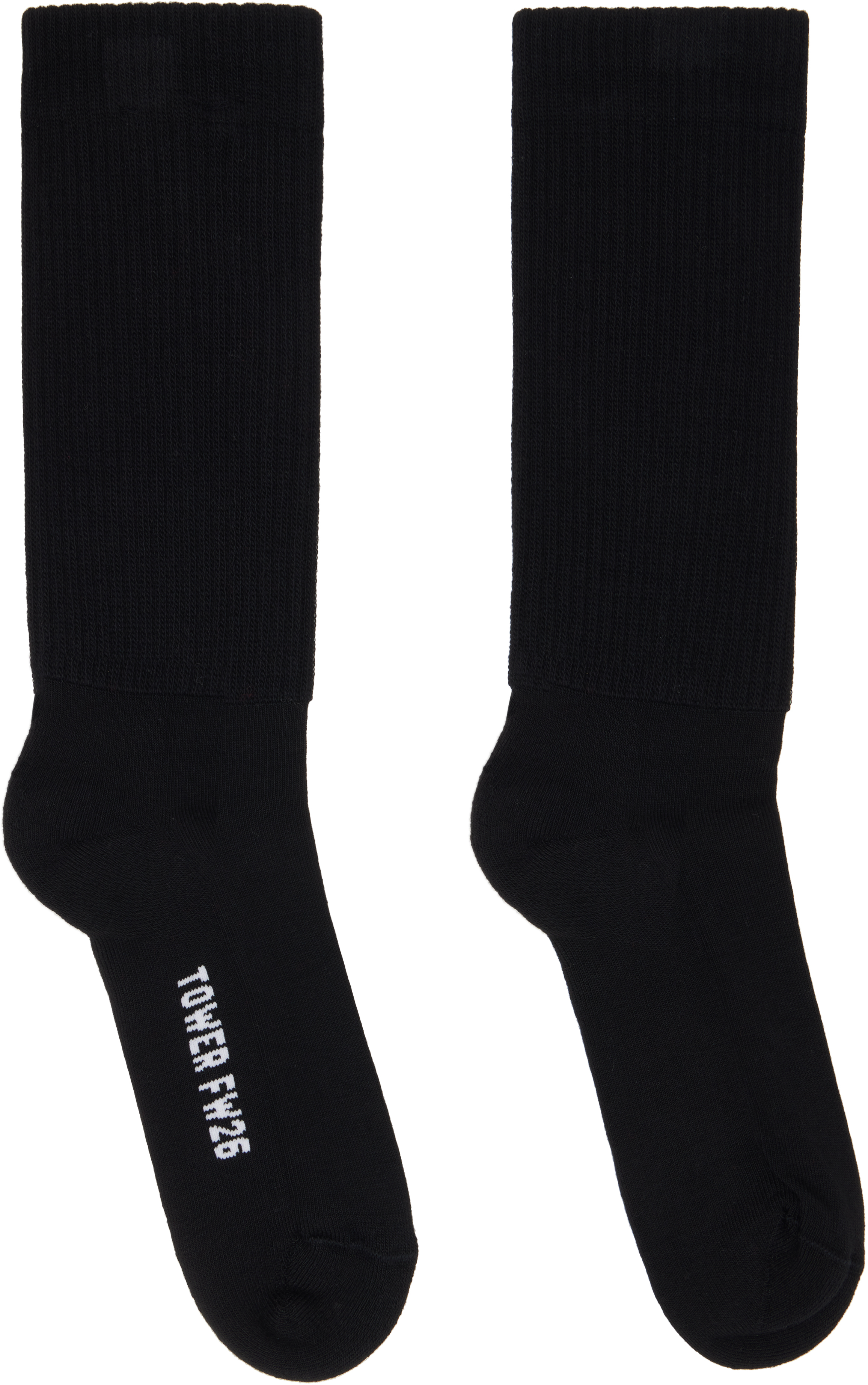 Rick Owens: ブラック Tower ソックス | SSENSE 日本