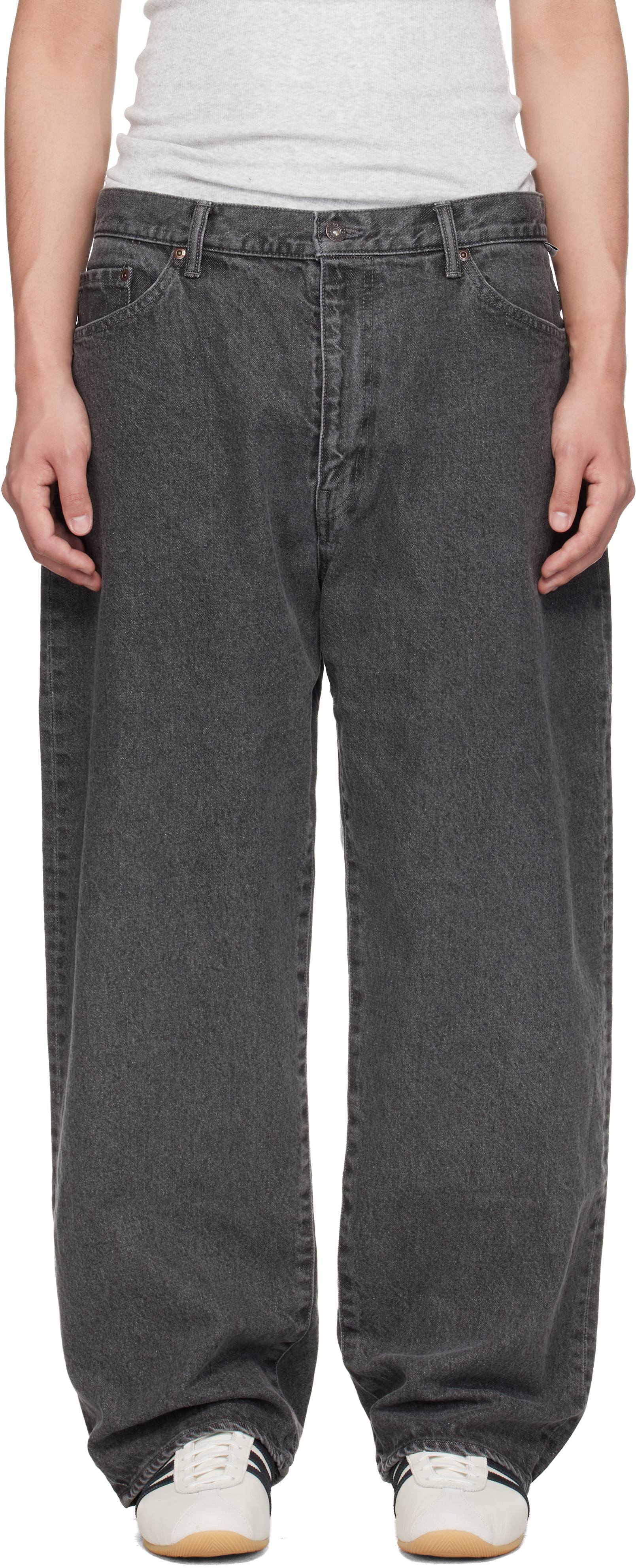 WTAPS: Gray 'Blues' Straight Jeans | SSENSE
