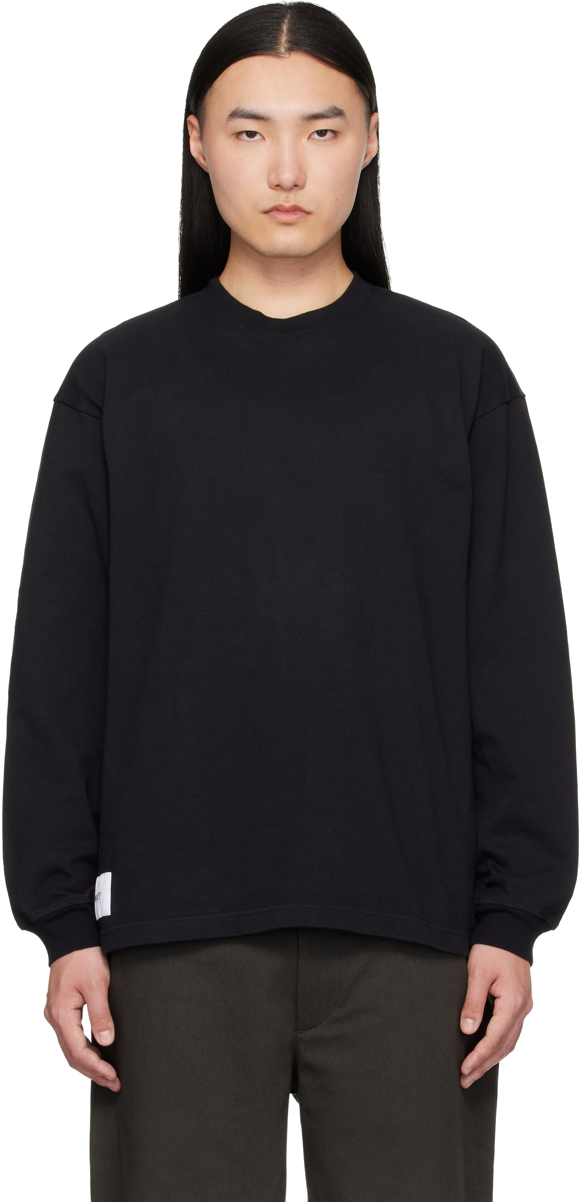 WTAPS: Black SIGN-YD Long Sleeve T-shirt | SSENSE