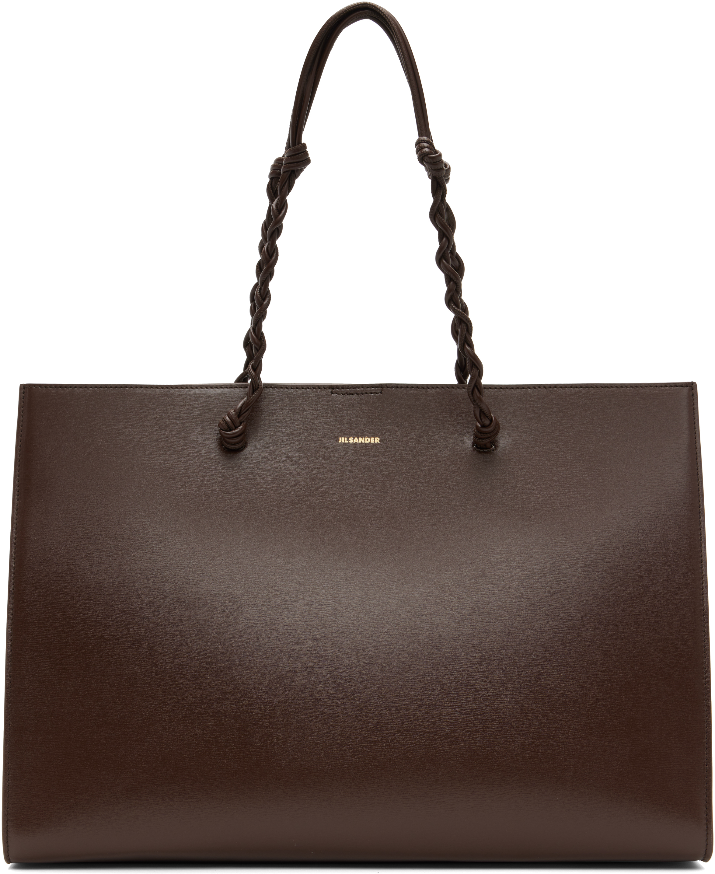 JIL SANDER ブラウン レザートートバッグ Jil Sander: Brown Tangle Tote | SSENSE
