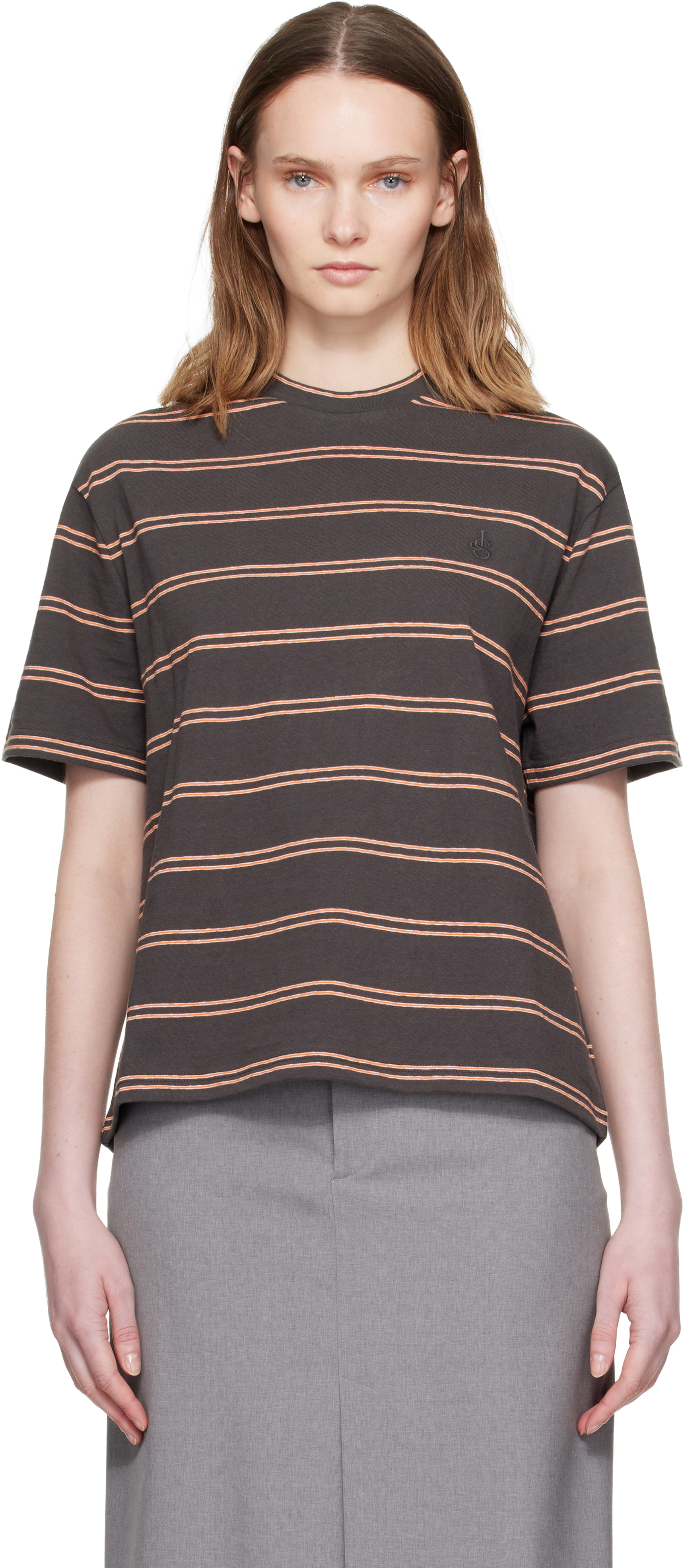 Jil Sander: Brown Cotton Crew-Neck T-shirt | SSENSE