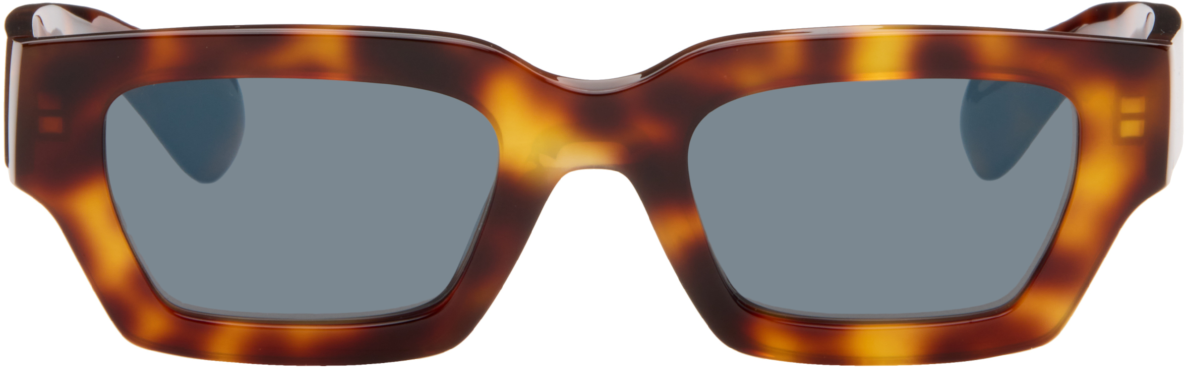 Jil Sander Brown Oliver Peoples Rectangular 'Edition 6' Sunglasses