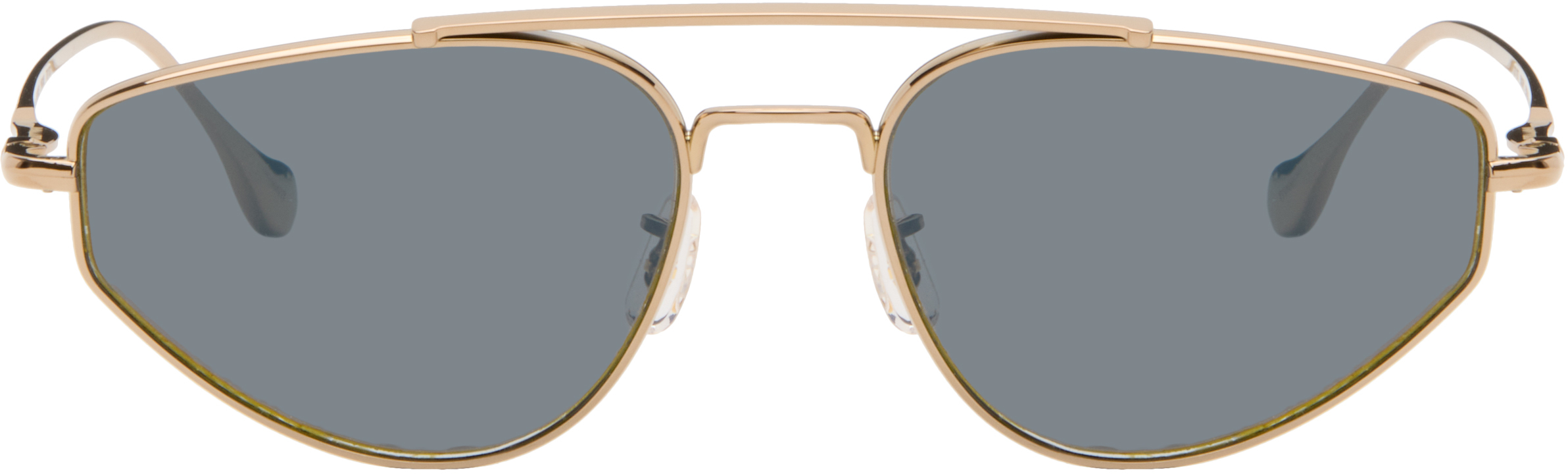 Jil Sander Gold Oliver Peoples 'Edition 5' Aviator Sunglasses