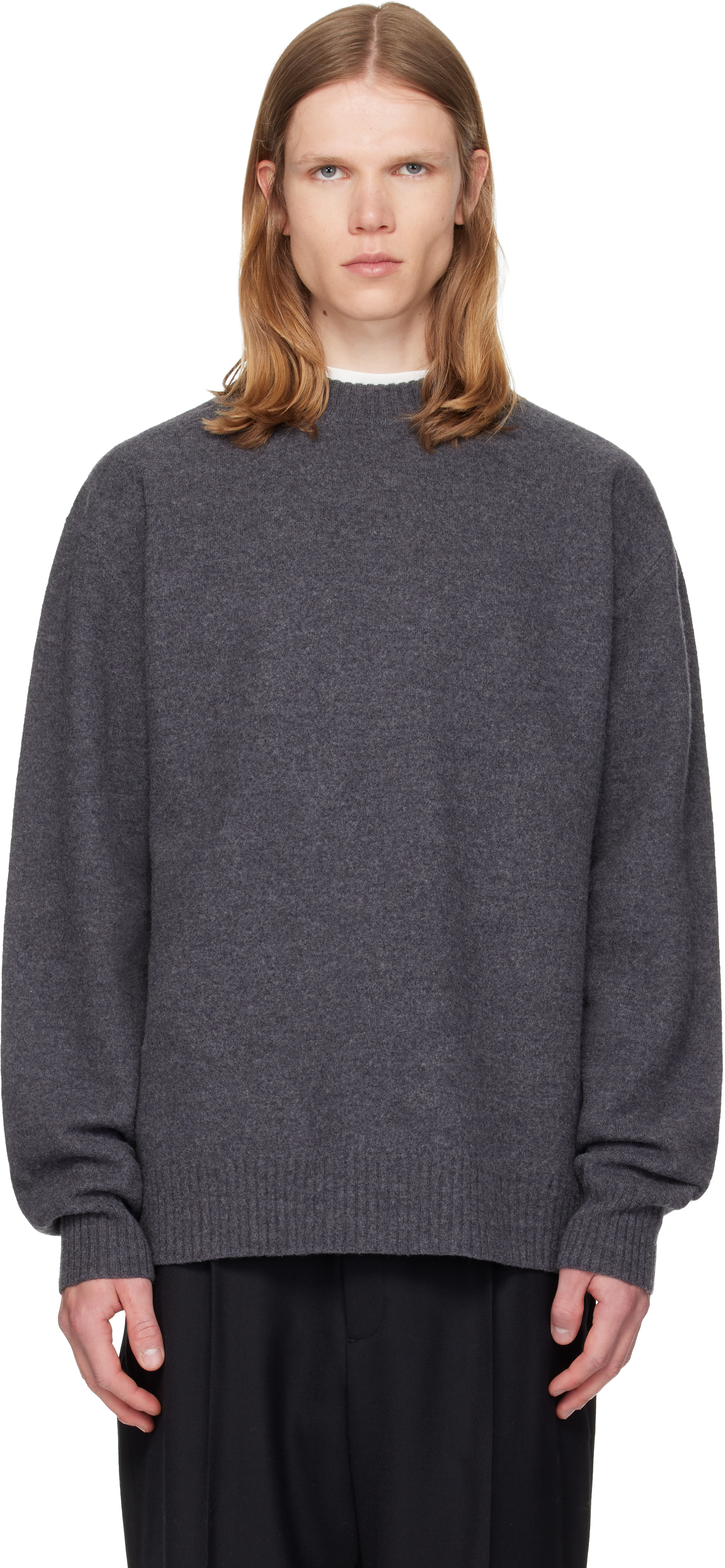 Jil Sander: Gray Wool Sweater | SSENSE