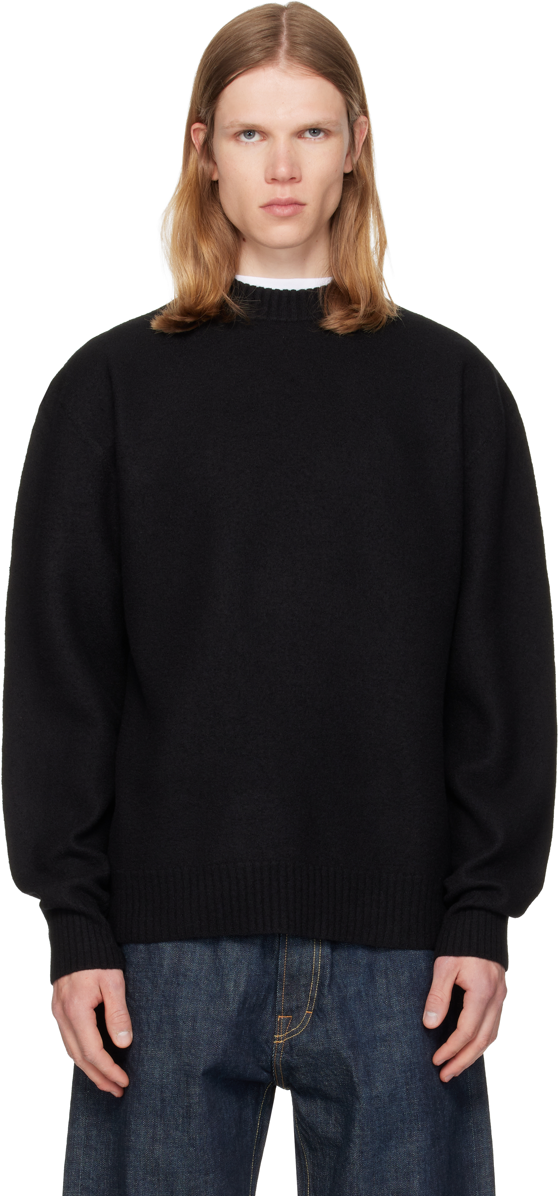 Jil Sander: Black Wool Sweater | SSENSE Canada