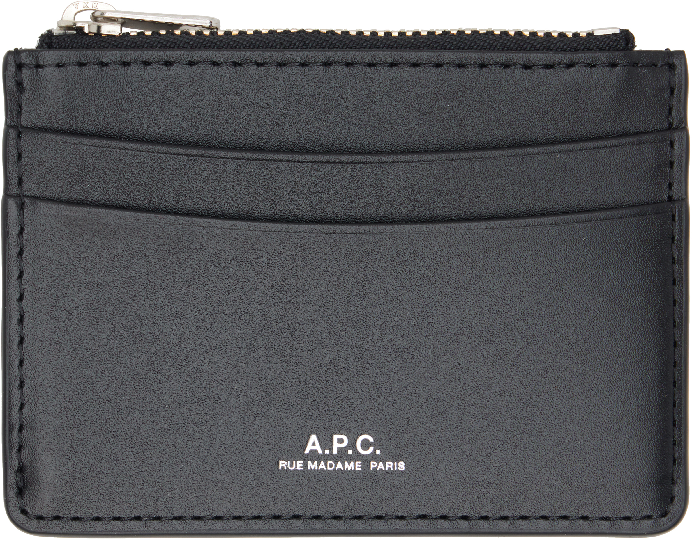 A.P.C.: Black Paris Card Holder | SSENSE