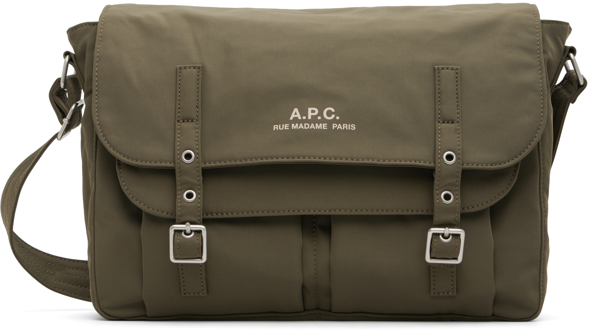 A.P.C.: Khaki Archive Messenger Bag | SSENSE