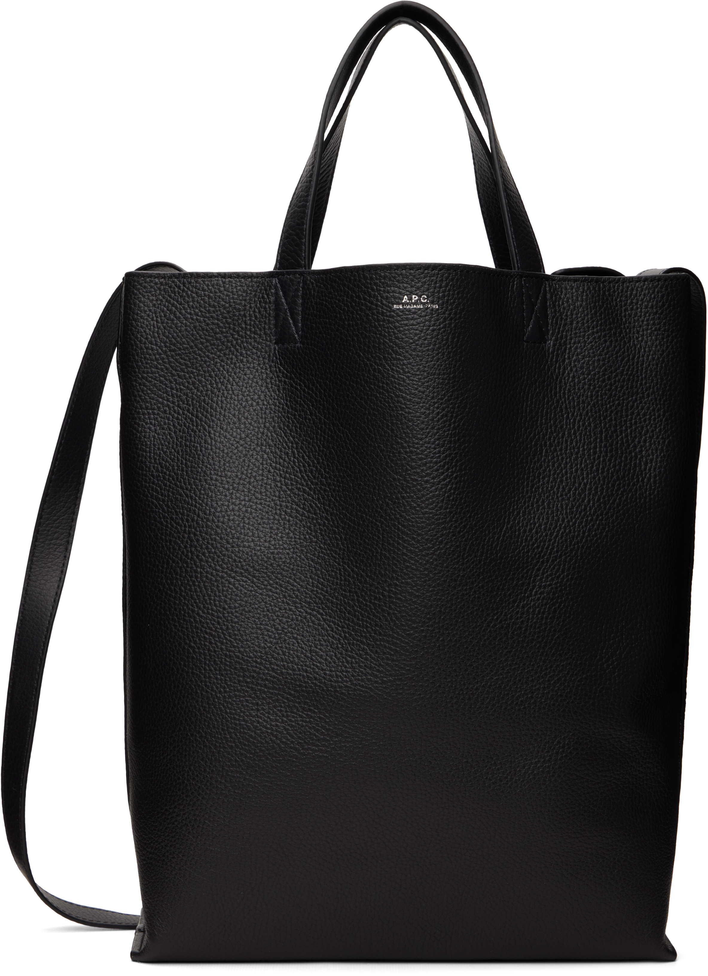 完売品 A.P.C. SENSE トートバッグ ブラック キャンバス レザー A.P.C.: ブラック ミディアム Maiko Shopper トートバッグ | SSENSE 日本