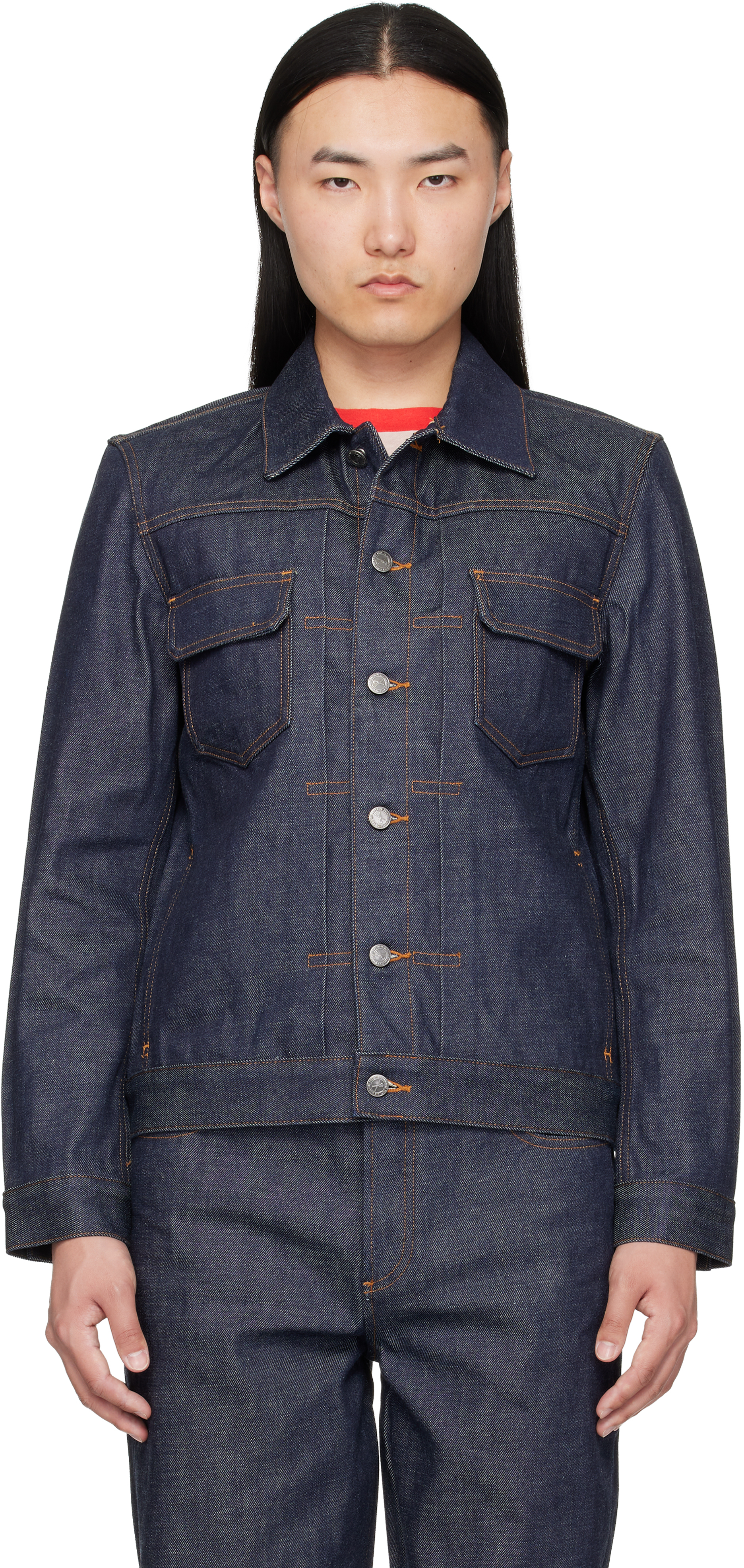 A.P.C.: インディゴ Jean デニム ワークジャケット | SSENSE 日本