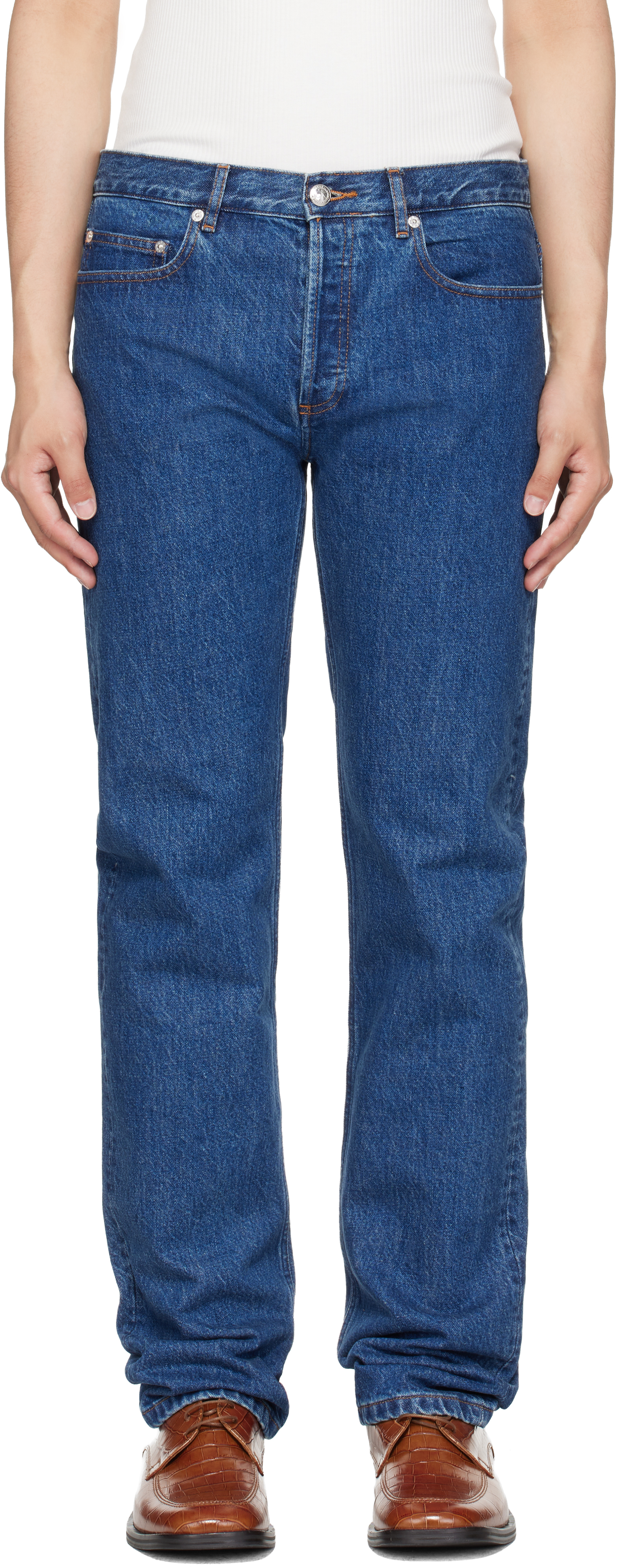 新品A.P.C Jean New Standard 30inch ingigo A.P.C.: Indigo New Standard Jeans | SSENSE