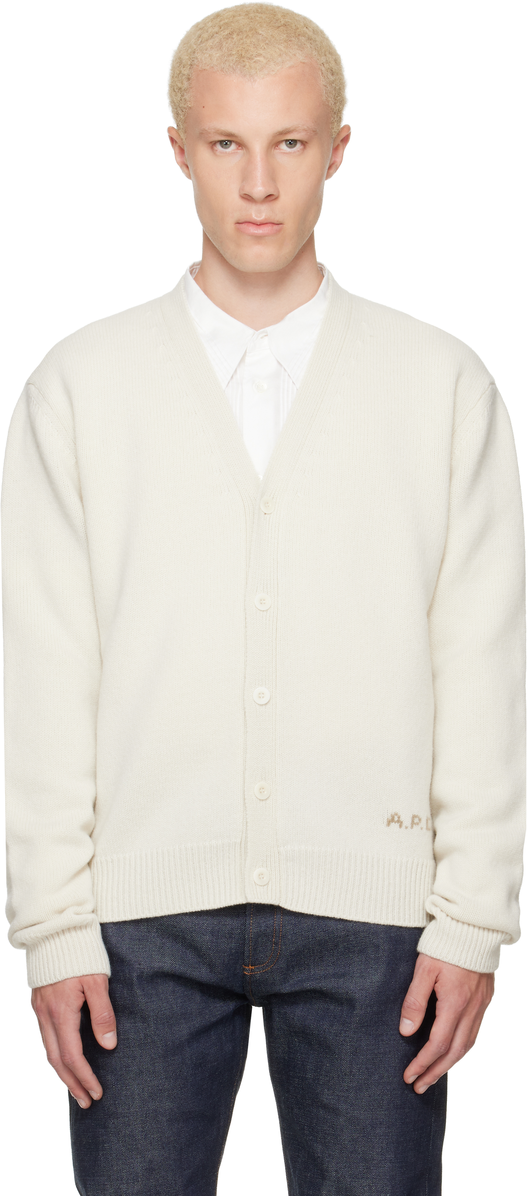 A.P.C.: オフホワイト Kevin カーディガン | SSENSE 日本