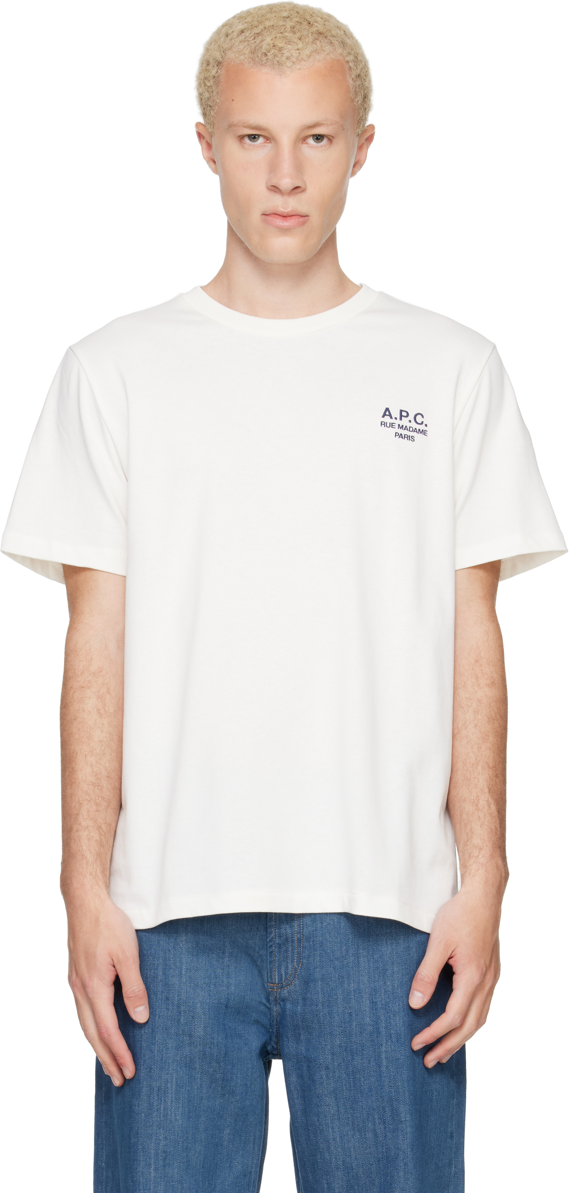 A.P.C - 新品未使用 A.P.C. T-SHIRT RUE MADAME ホワイト M A.P.C.: オフホワイト Standard 'Rue Madame' Tシャツ | SSENSE 日本