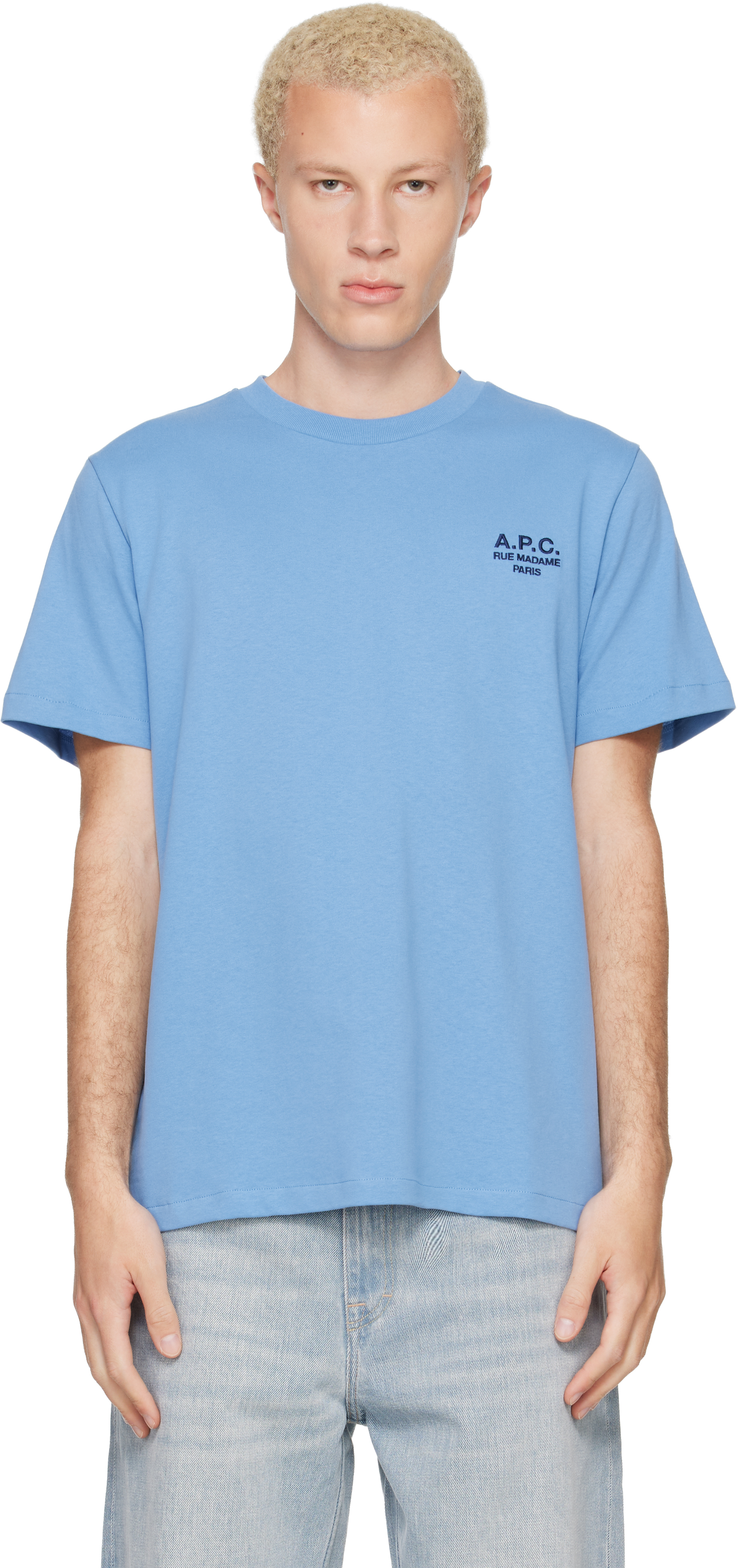 A.P.C.: Blue Standard 'Rue Madame' T-shirt | SSENSE