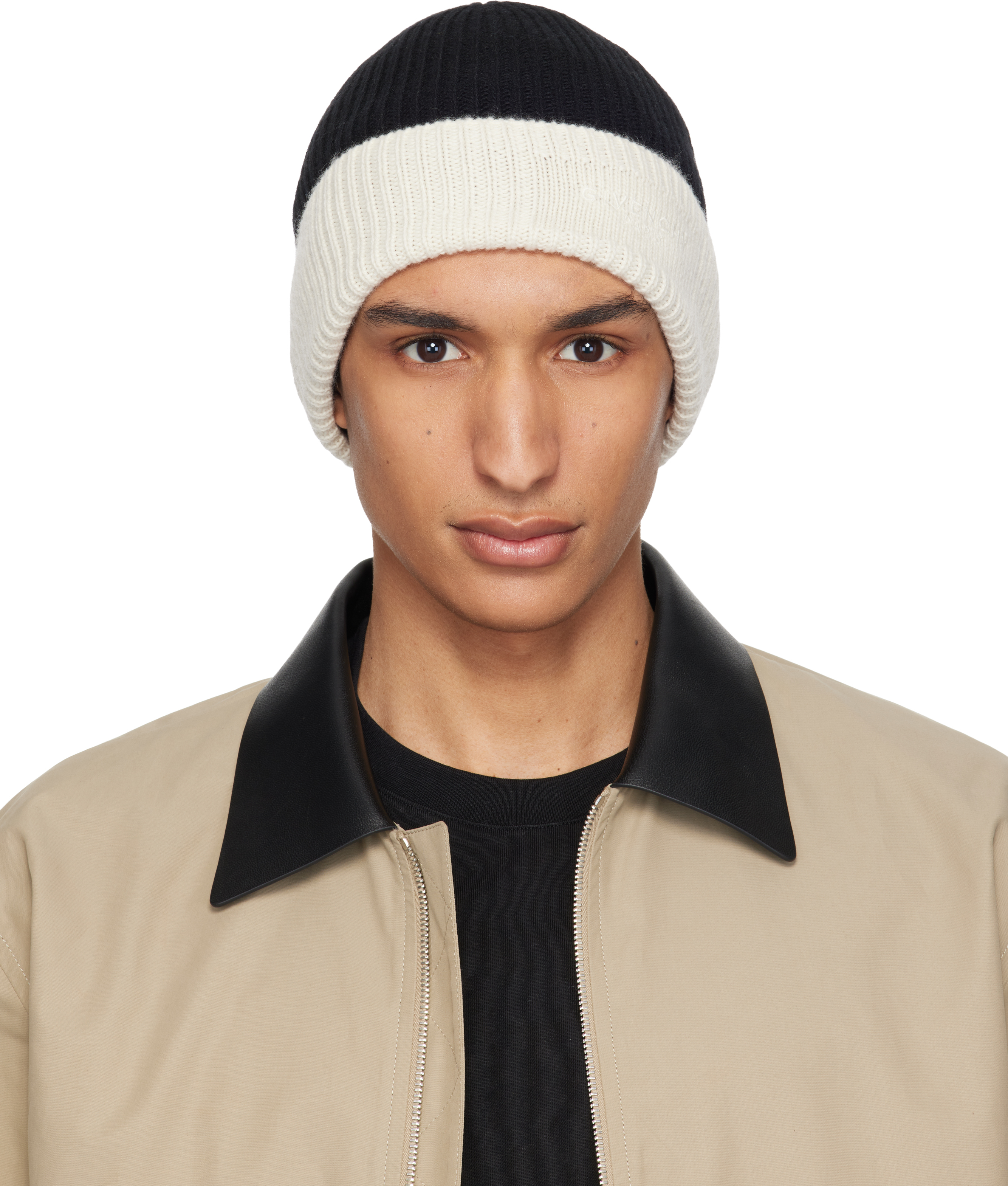 Givenchy: Black & Off-White Wool Beanie | SSENSE