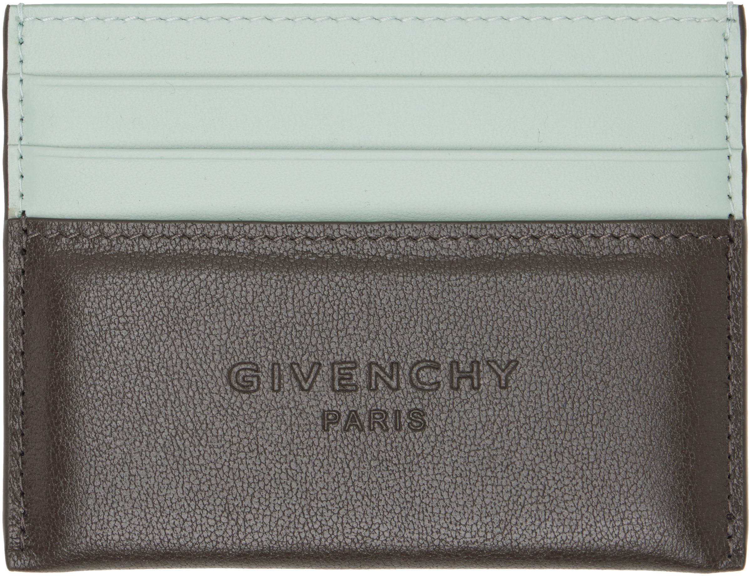 Givenchy: Green & Brown Padded Cardholder | SSENSE
