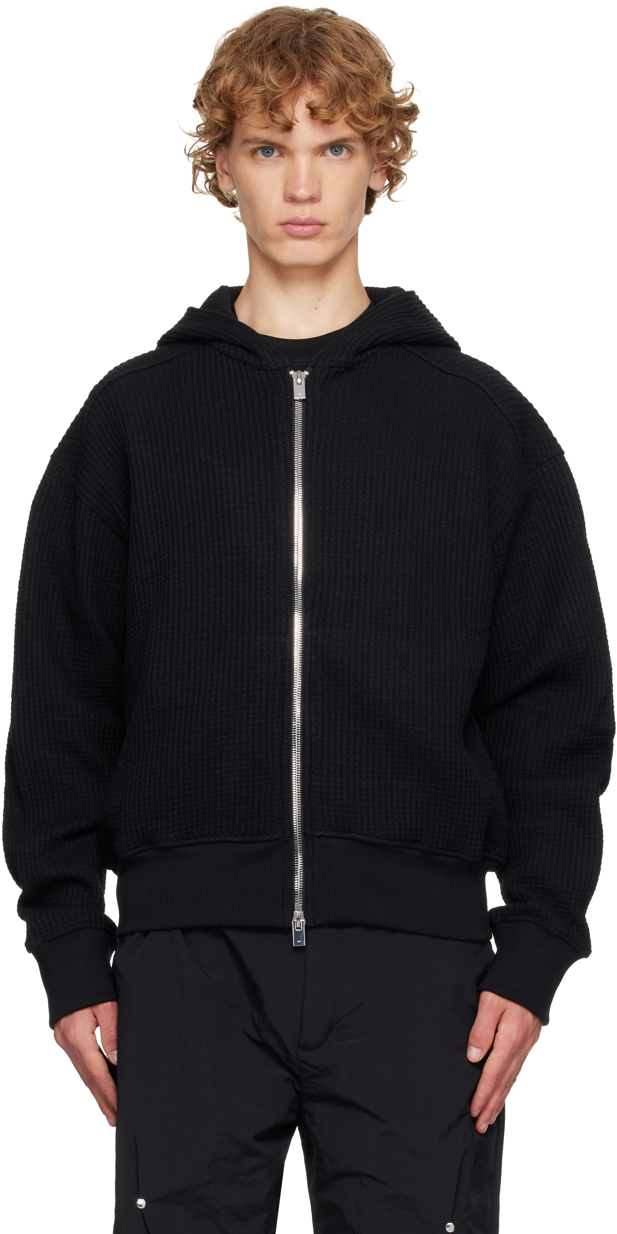 HELIOT EMIL: Black Risset Hoodie | SSENSE