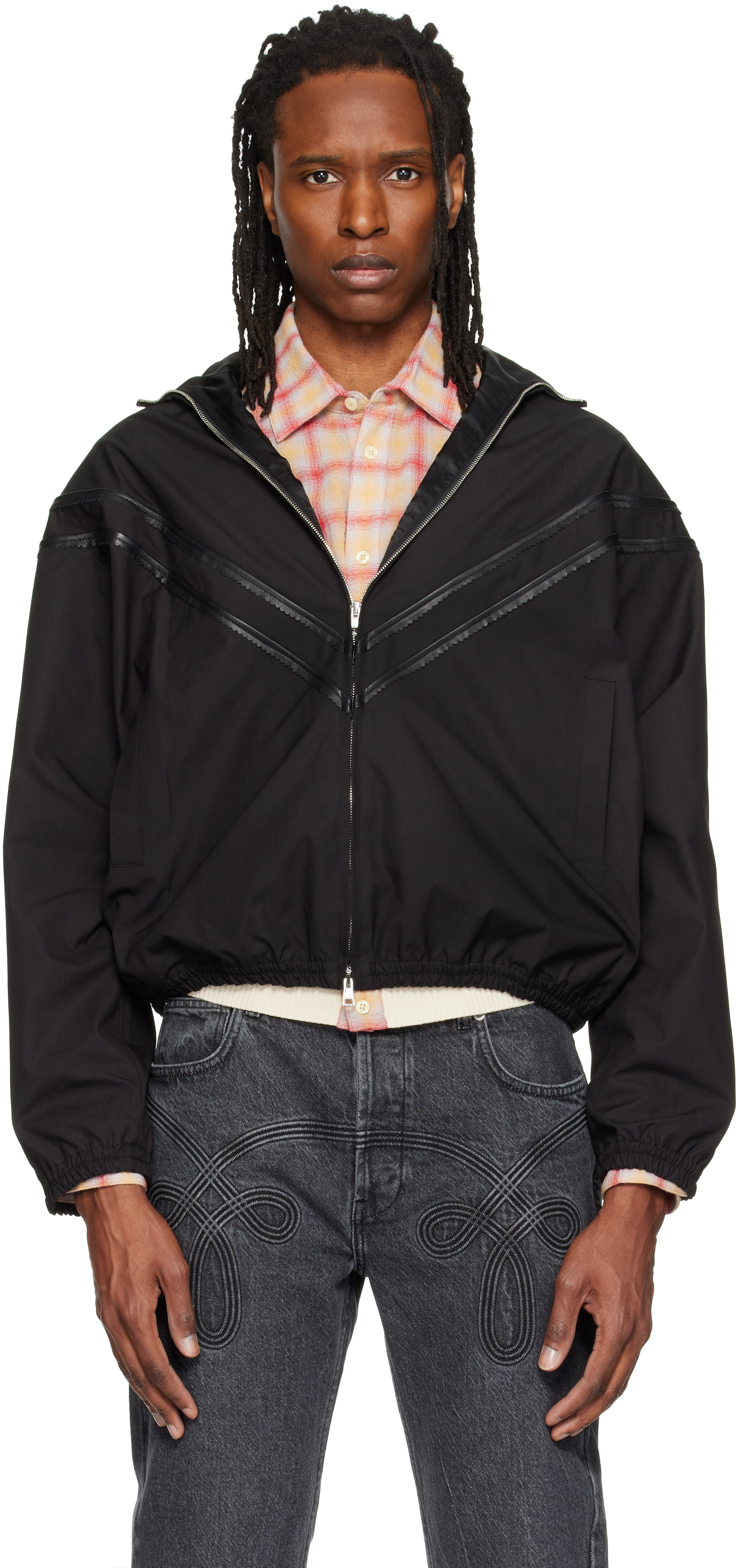 Stefan Cooke: Black Pinking Corded Jacket | SSENSE Canada