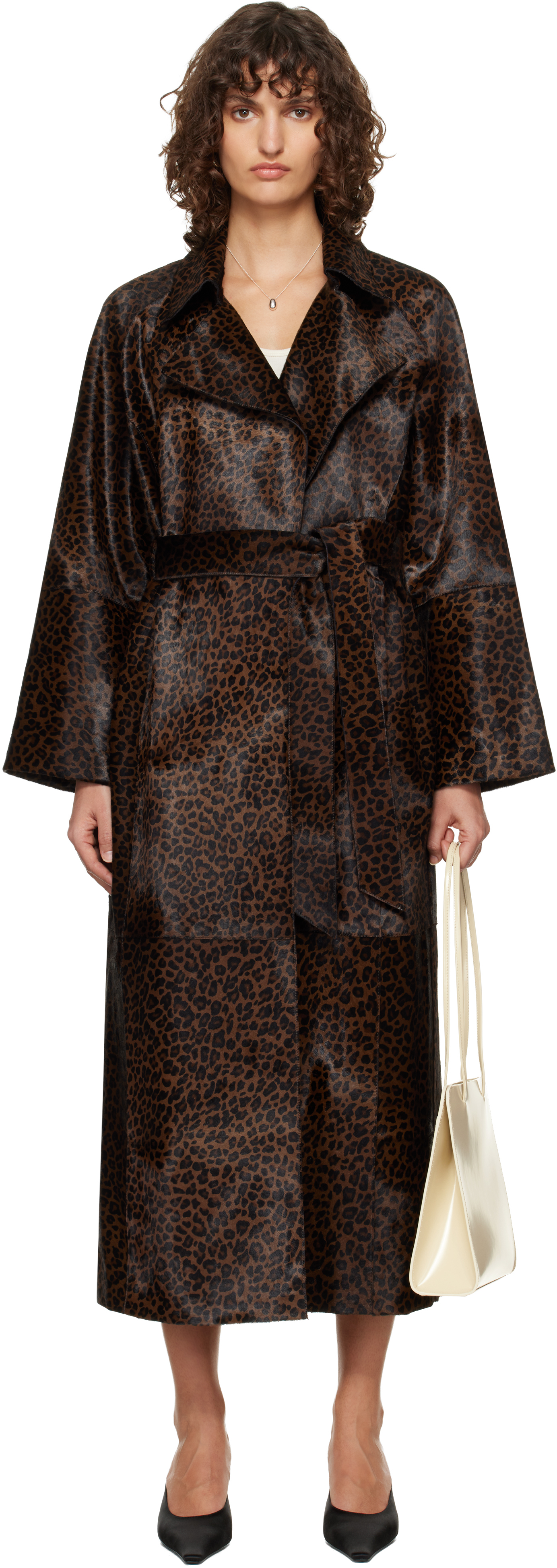 Nour Hammour Brown Althea Supple Ponyhair Coat
