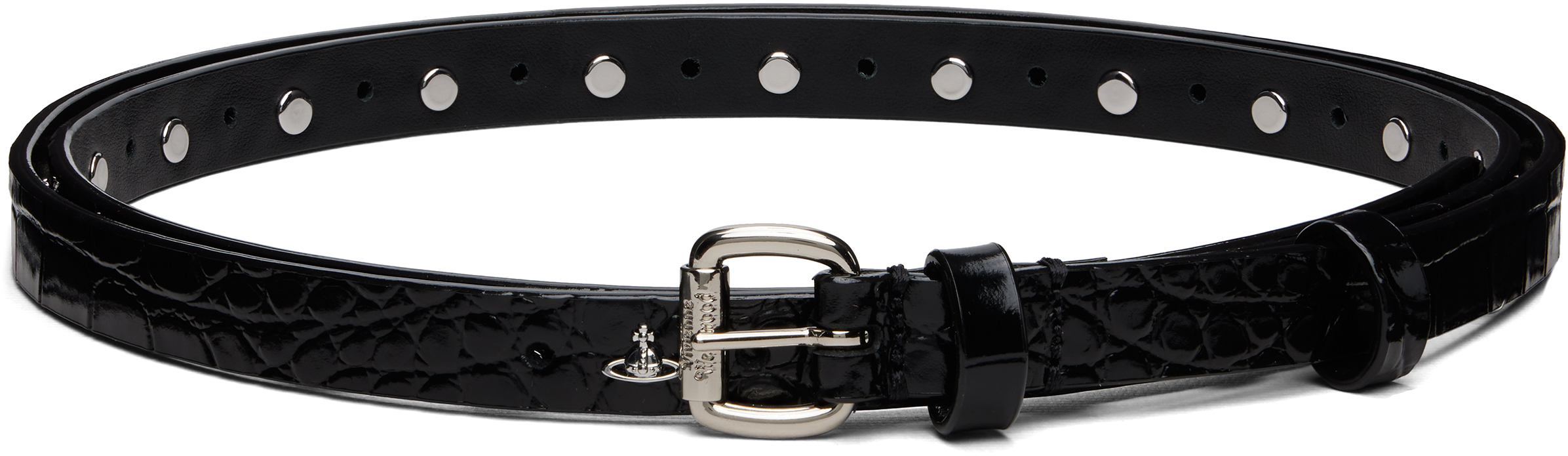 Vivienne Westwood: ブラック Mini Alex Orb Stud ベルト | SSENSE 日本