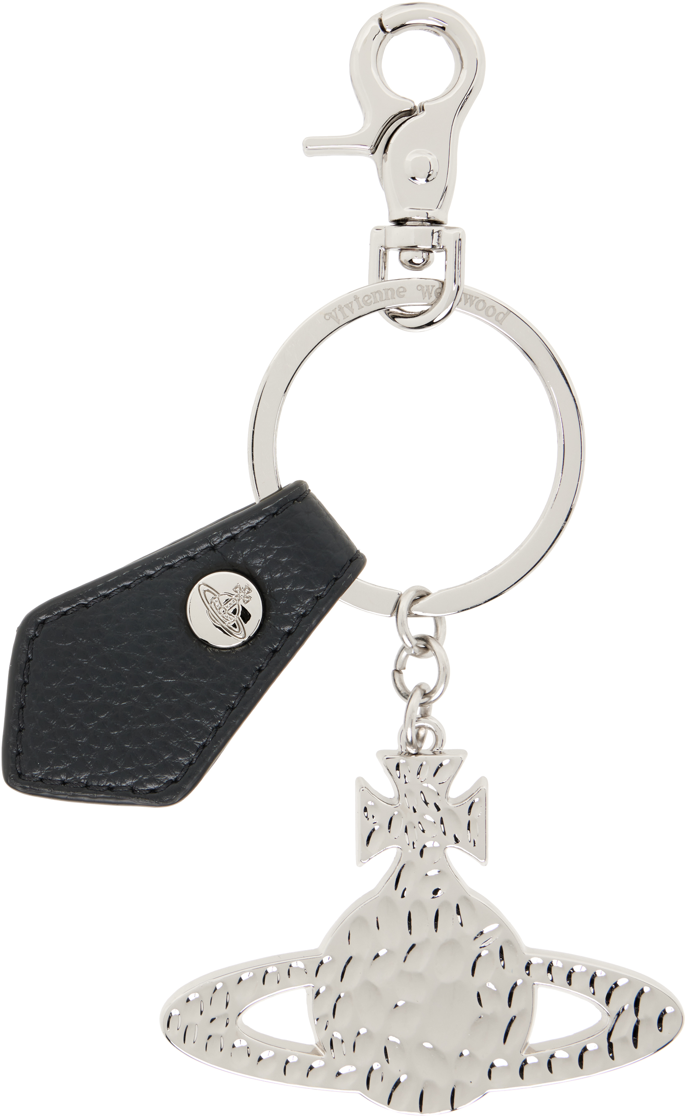 Vivienne Westwood: Silver Hammered Orb Keychain | SSENSE Canada