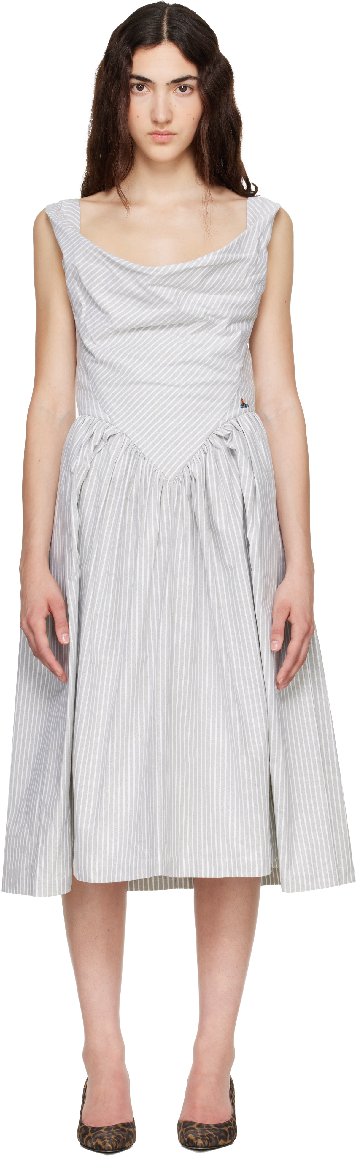 Vivienne Westwood: Gray Sunday Midi Dress | SSENSE
