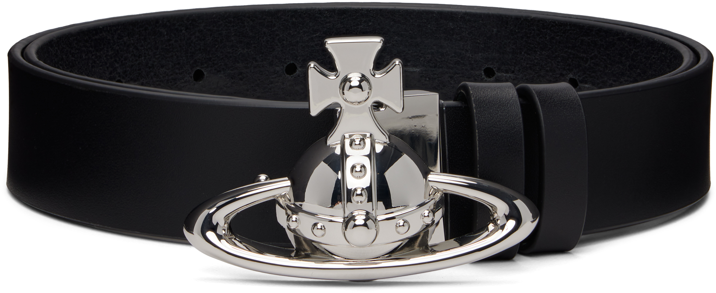 Vivienne Westwood ブラック ベルト Vivienne Westwood: ブラック Orb バックルベルト | SSENSE 日本
