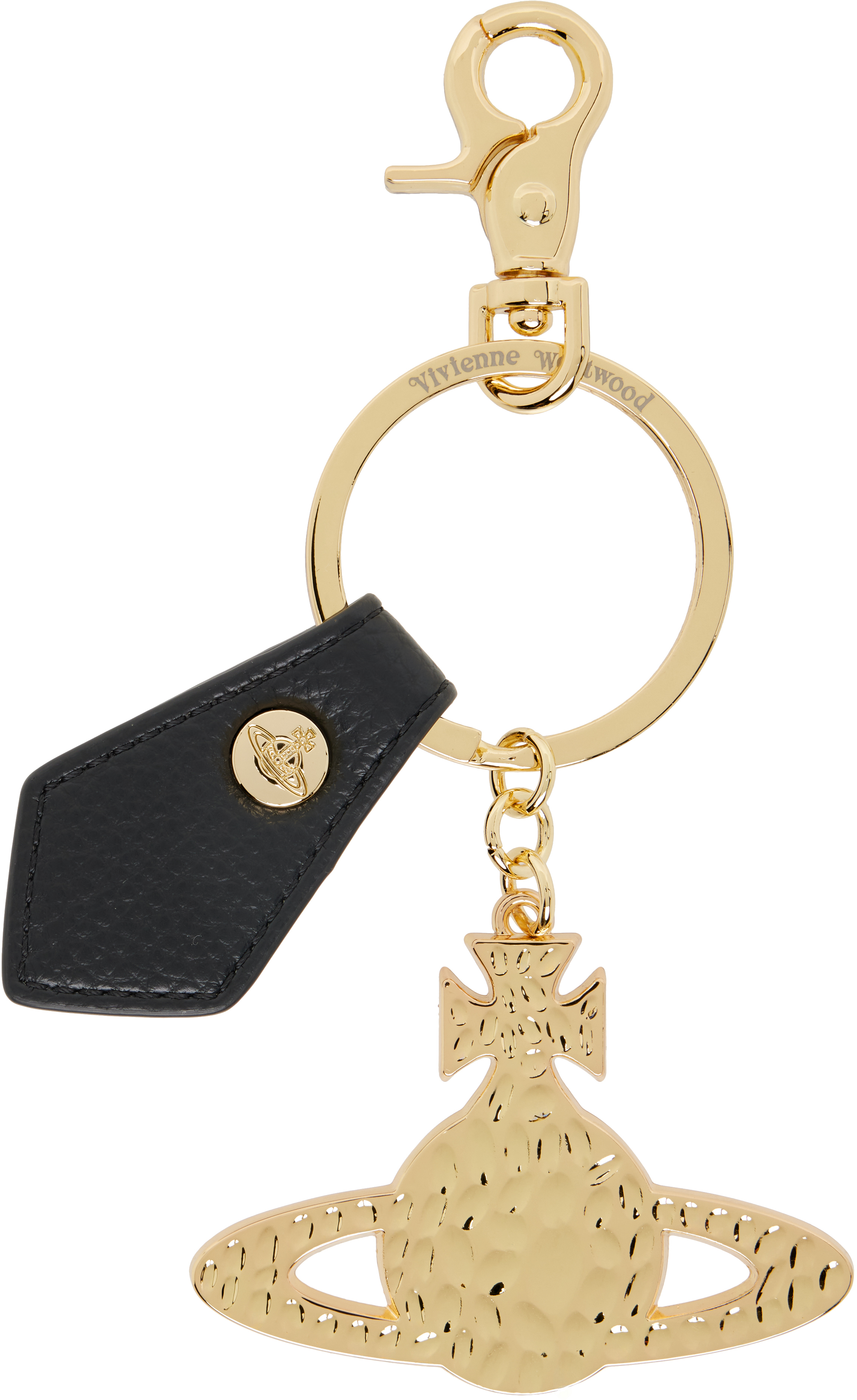 Vivienne Westwood: Gold Hammered Orb Keychain | SSENSE Canada