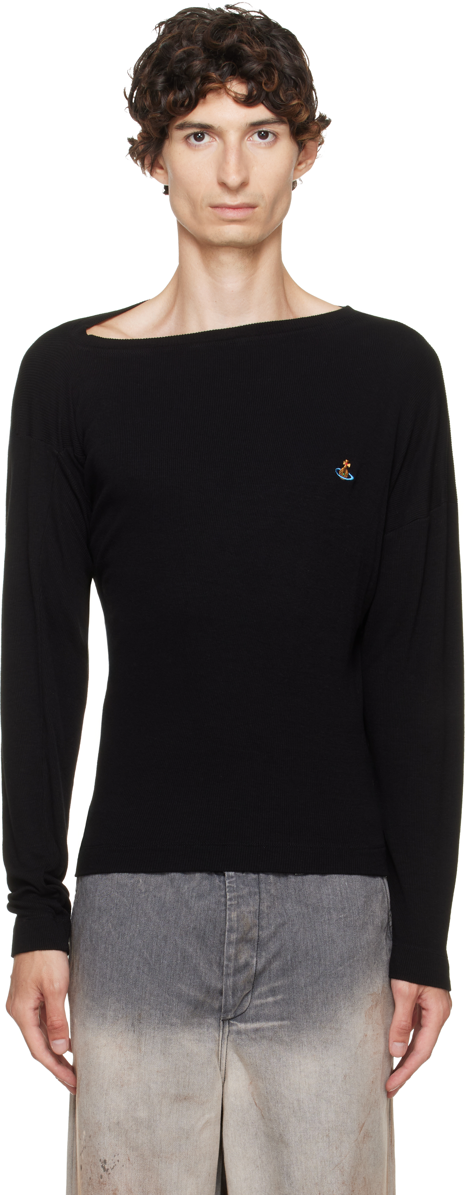 Vivienne Westwood: Black Long Sleeve Hebo T-shirt | SSENSE