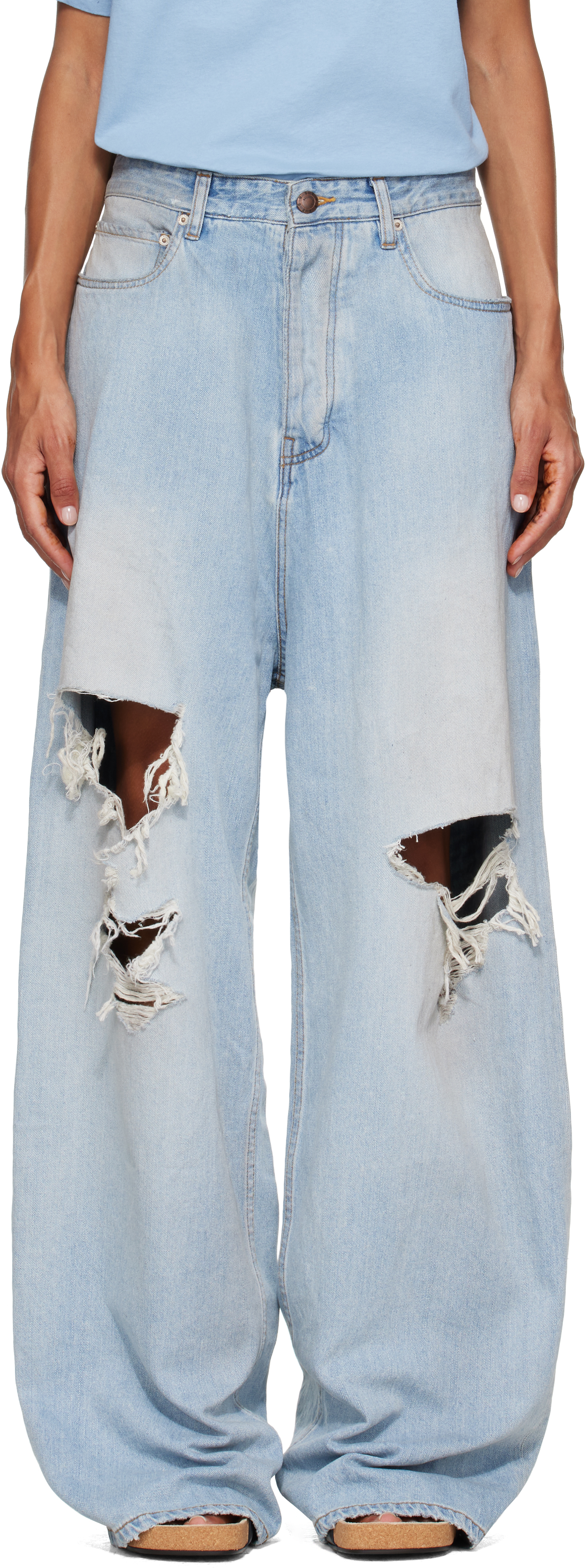 Balenciaga: Blue Baggy Jeans | SSENSE